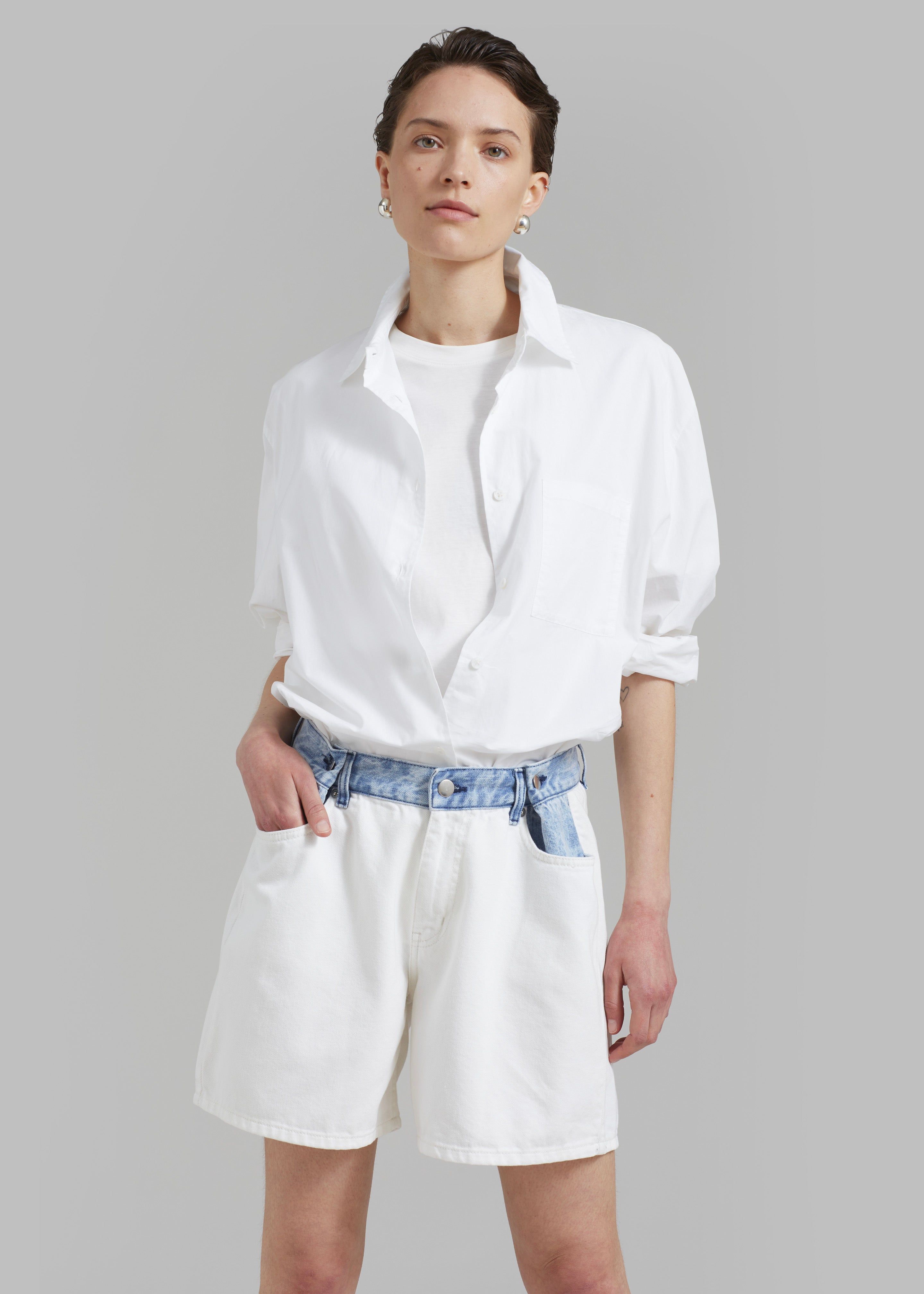 Hayla Contrast Denim Shorts - Off White sold by Frankie Shop product image thumbnail 6