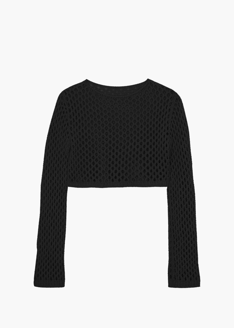 Safa Crochet Open-Knit Top - Black sold by Frankie Shop product image thumbnail 8