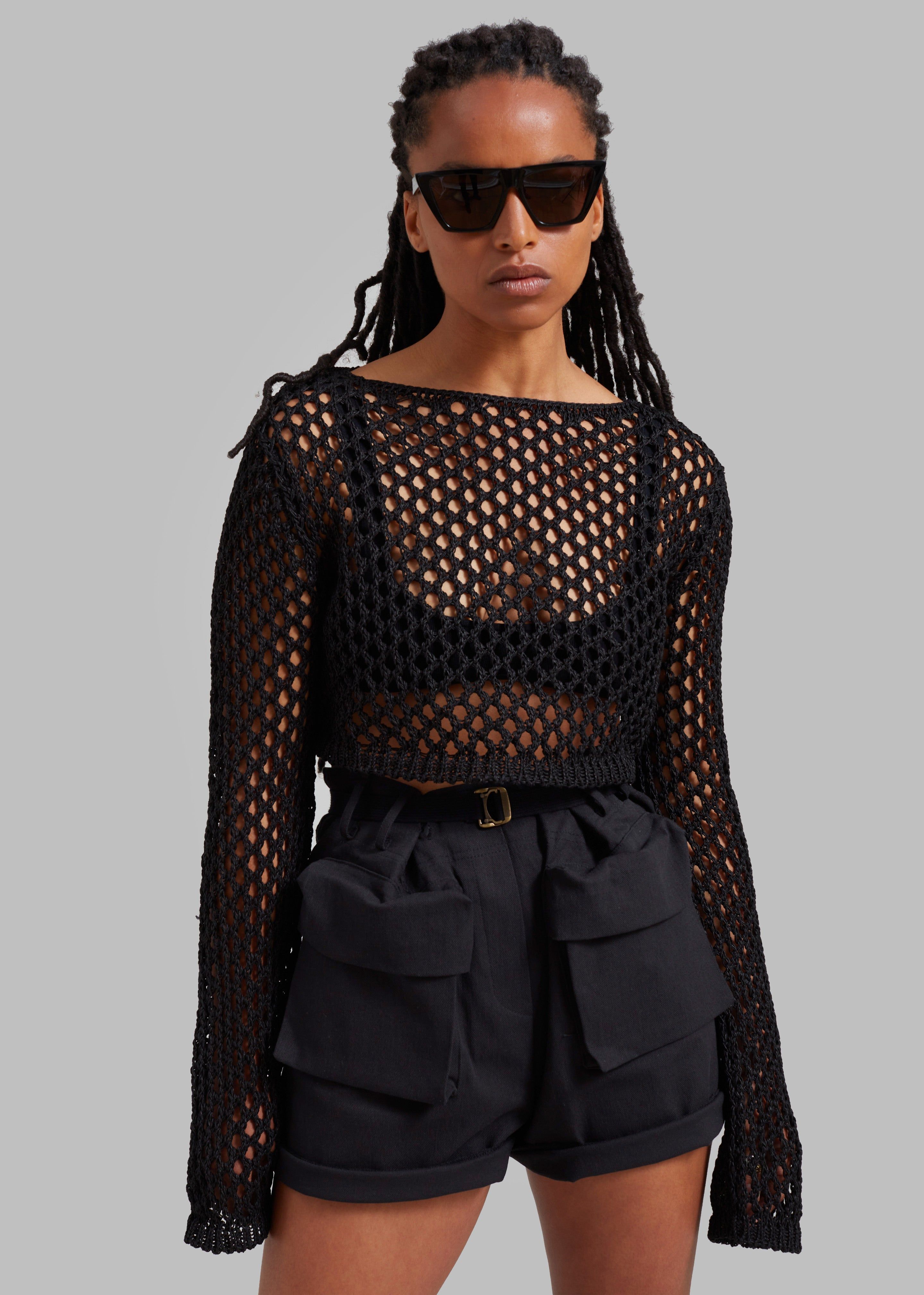 Safa Crochet Open-Knit Top - Black sold by Frankie Shop product image thumbnail 2