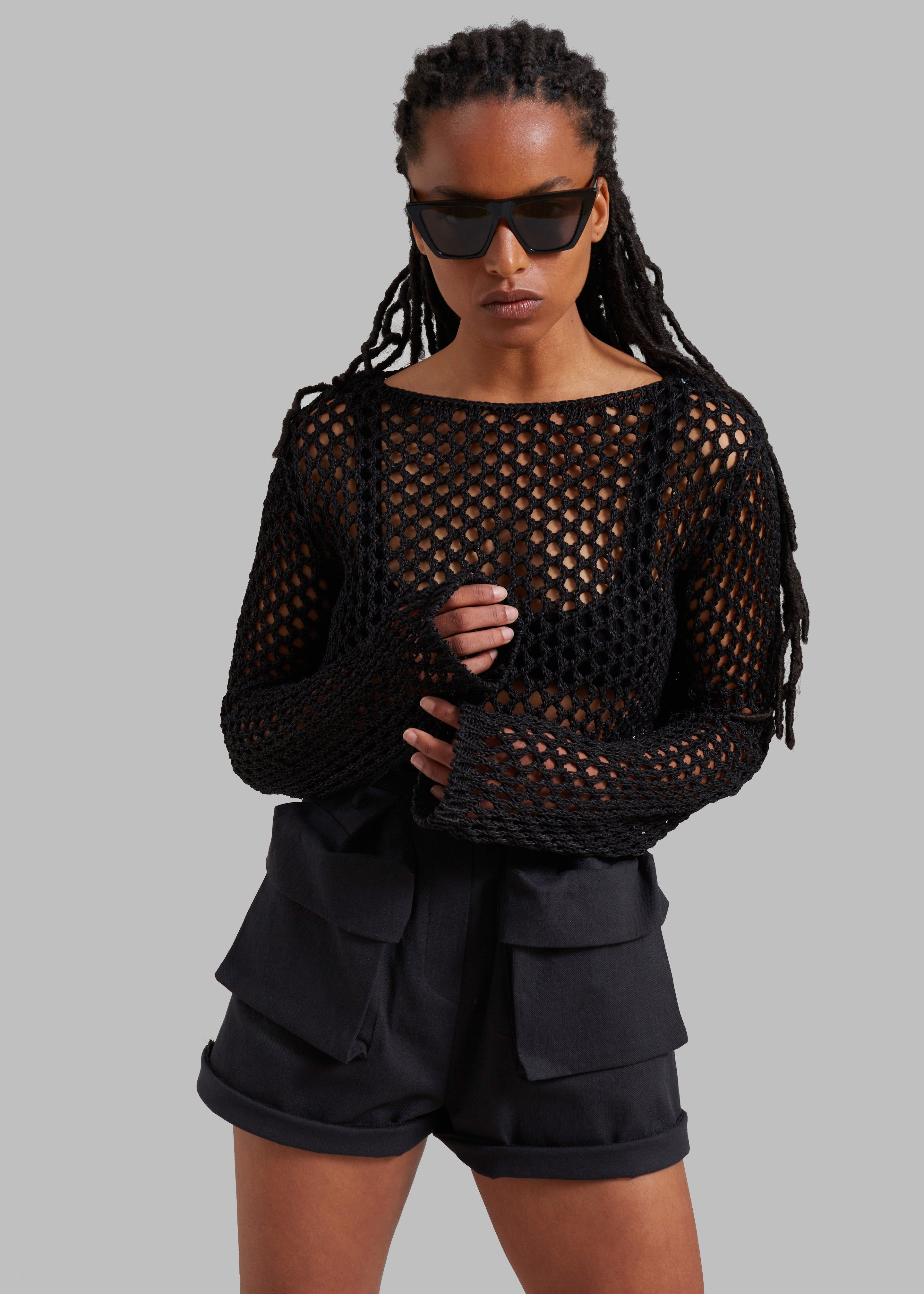 Safa Crochet Open-Knit Top - Black sold by Frankie Shop product image thumbnail 7