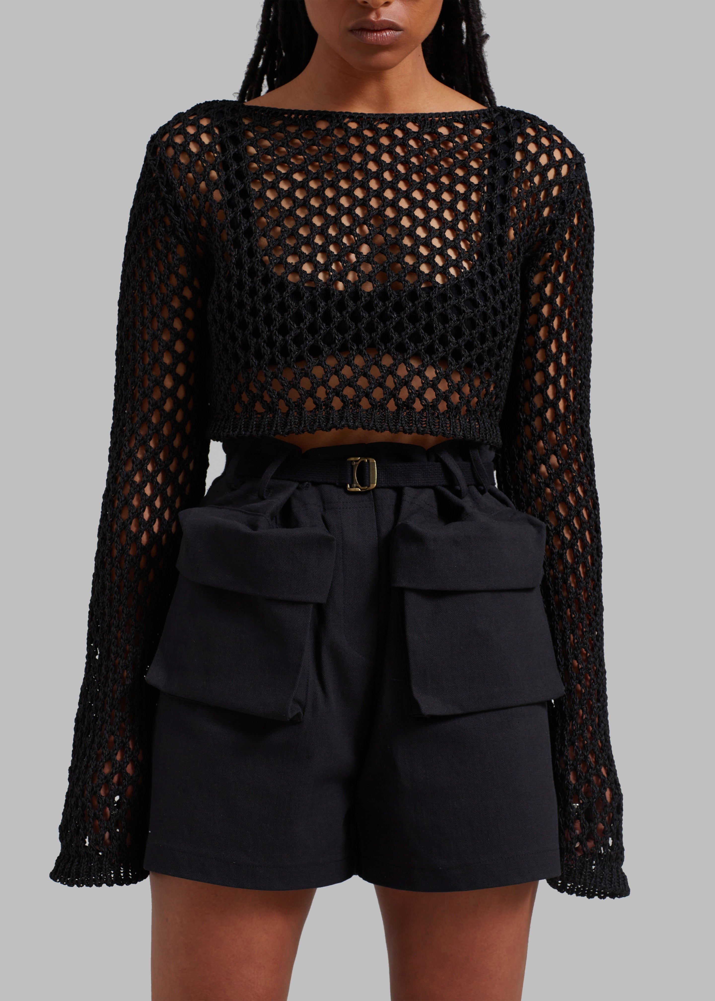 Safa Crochet Open-Knit Top - Black sold by Frankie Shop product image thumbnail 3