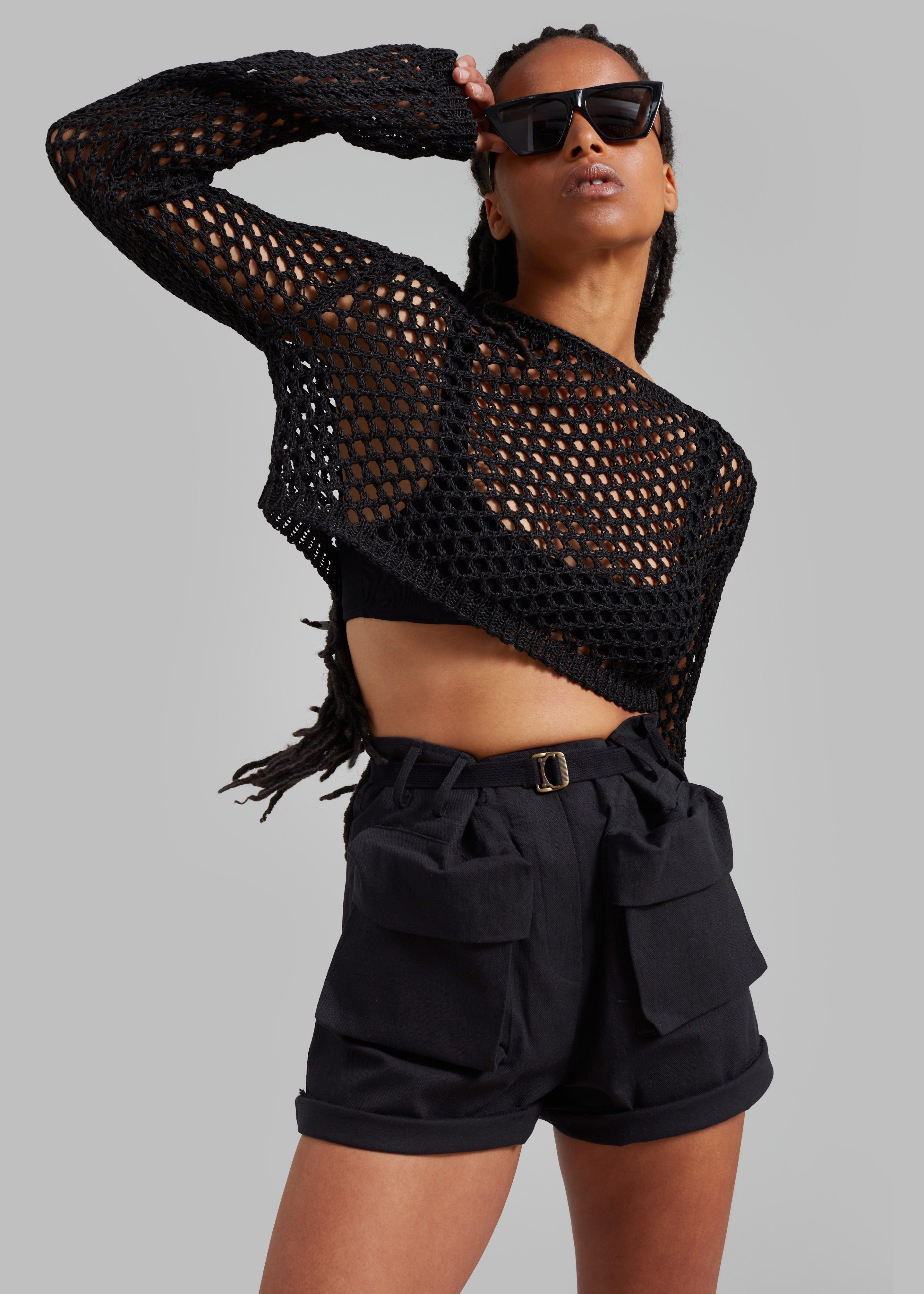 Safa Crochet Open-Knit Top - Black sold by Frankie Shop product image thumbnail 6