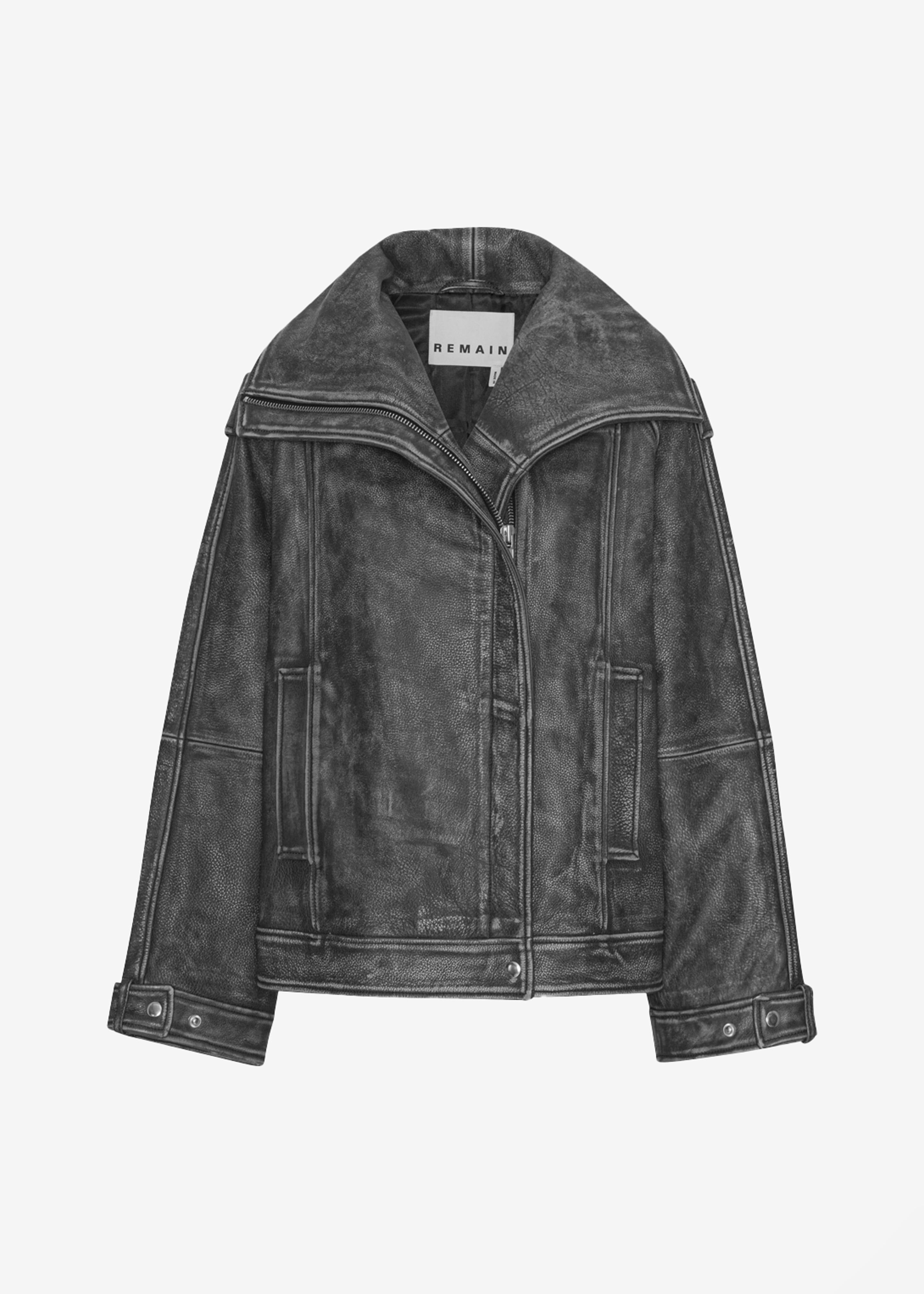 REMAIN Leather Oversized Jacket - Black sold by Frankie Shop product image thumbnail 6