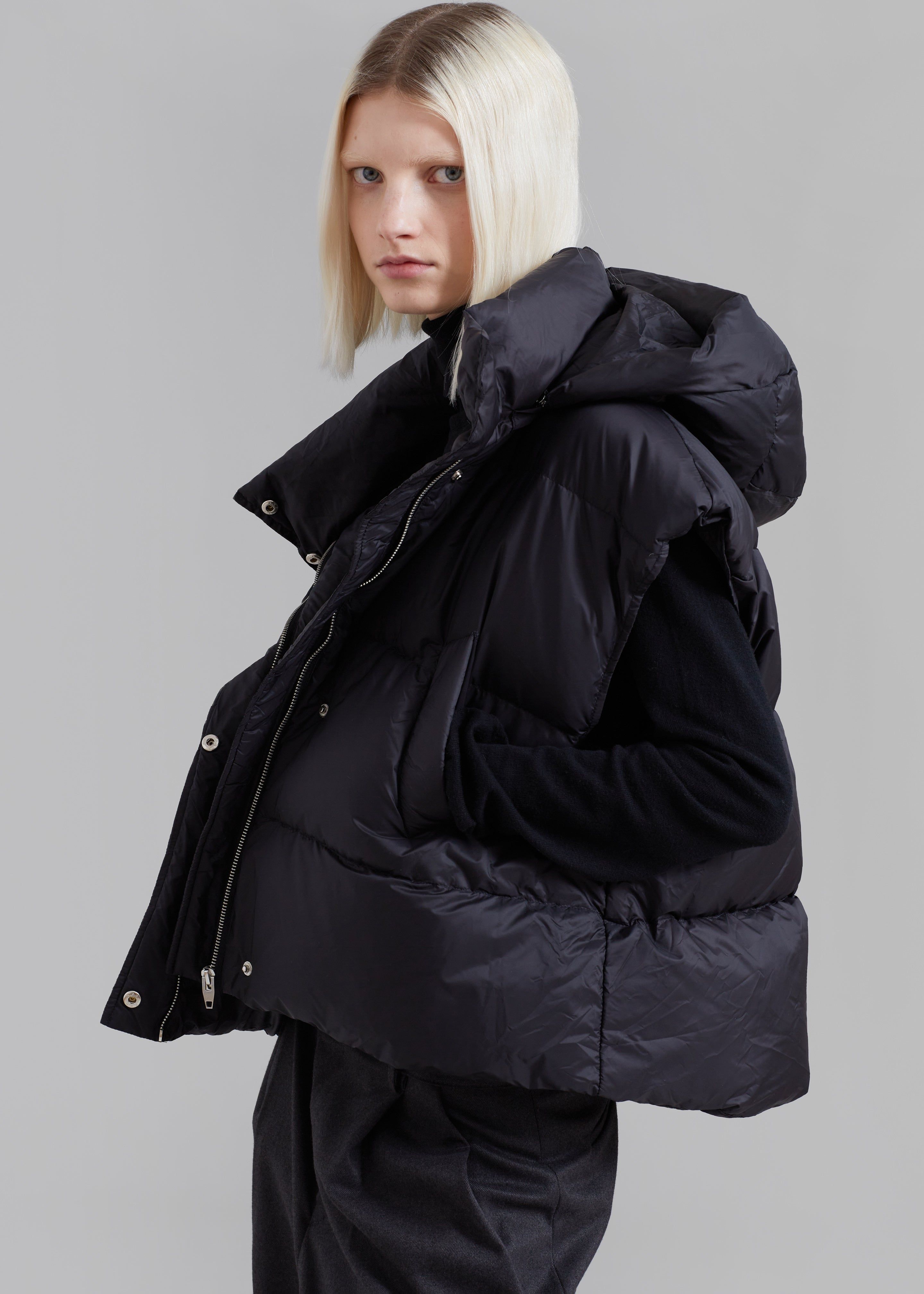 Prague Puffer Hoodie Vest - Black sold by Frankie Shop product image thumbnail 4