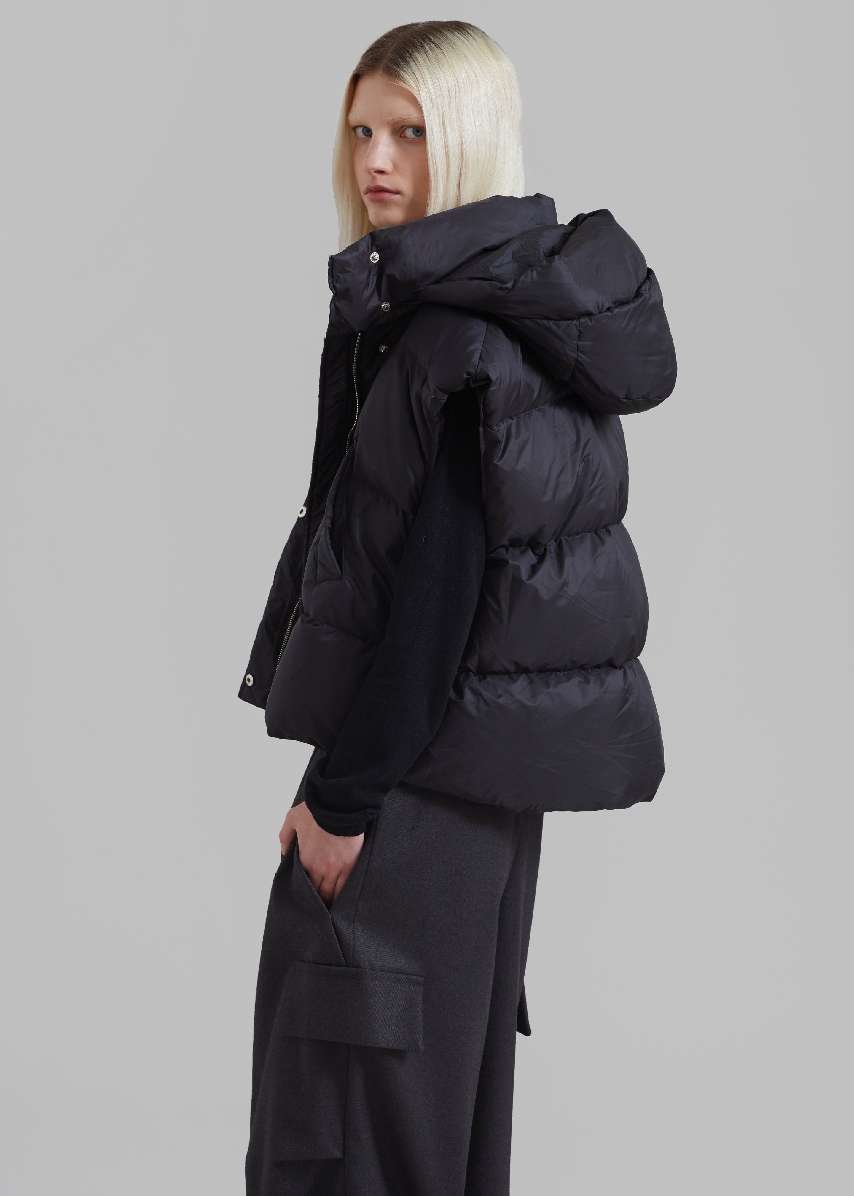 Prague Puffer Hoodie Vest - Black sold by Frankie Shop product image thumbnail 2