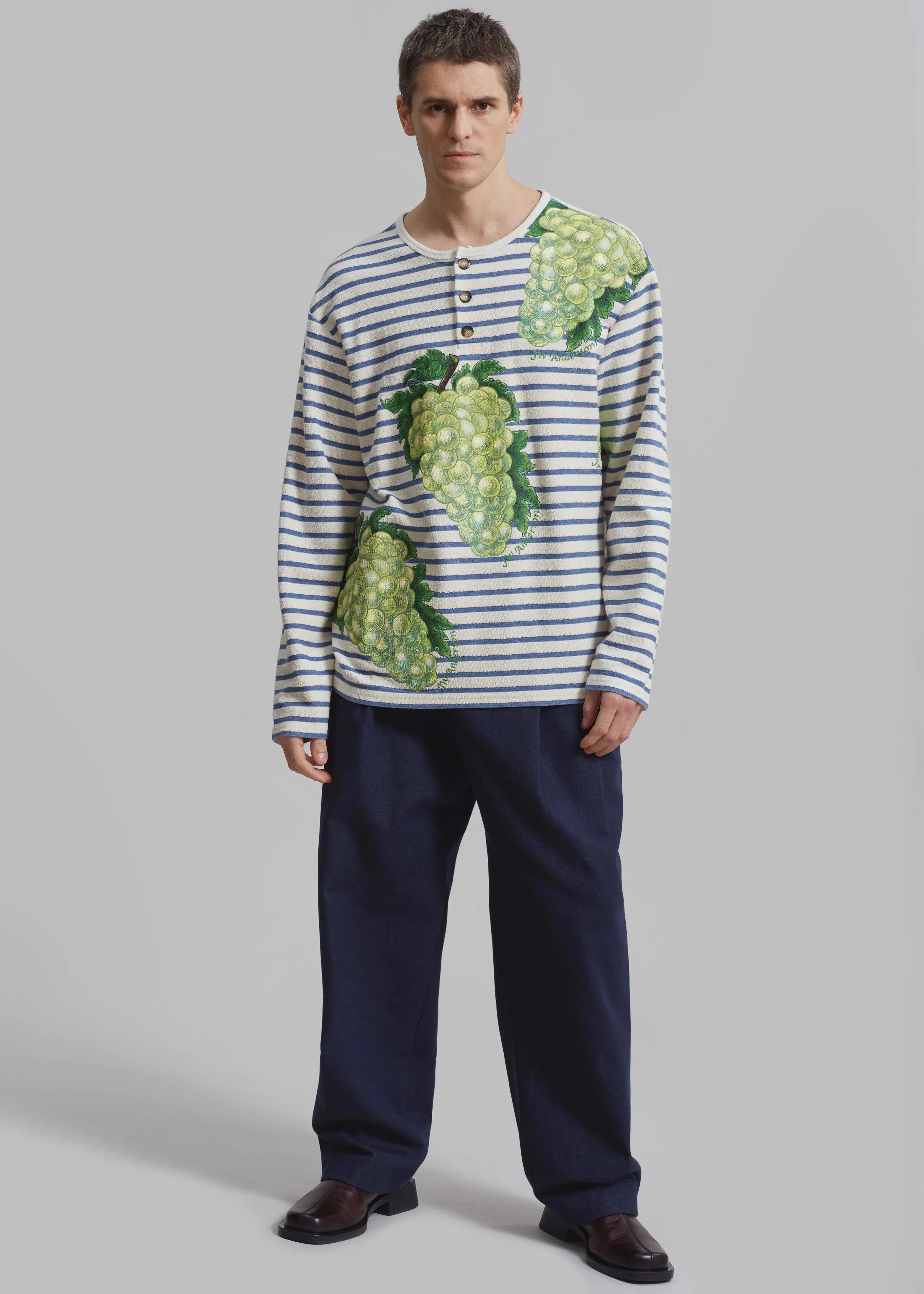 JW Anderson Grape Henley Top - Natural/Blue sold by Frankie Shop product image thumbnail 2