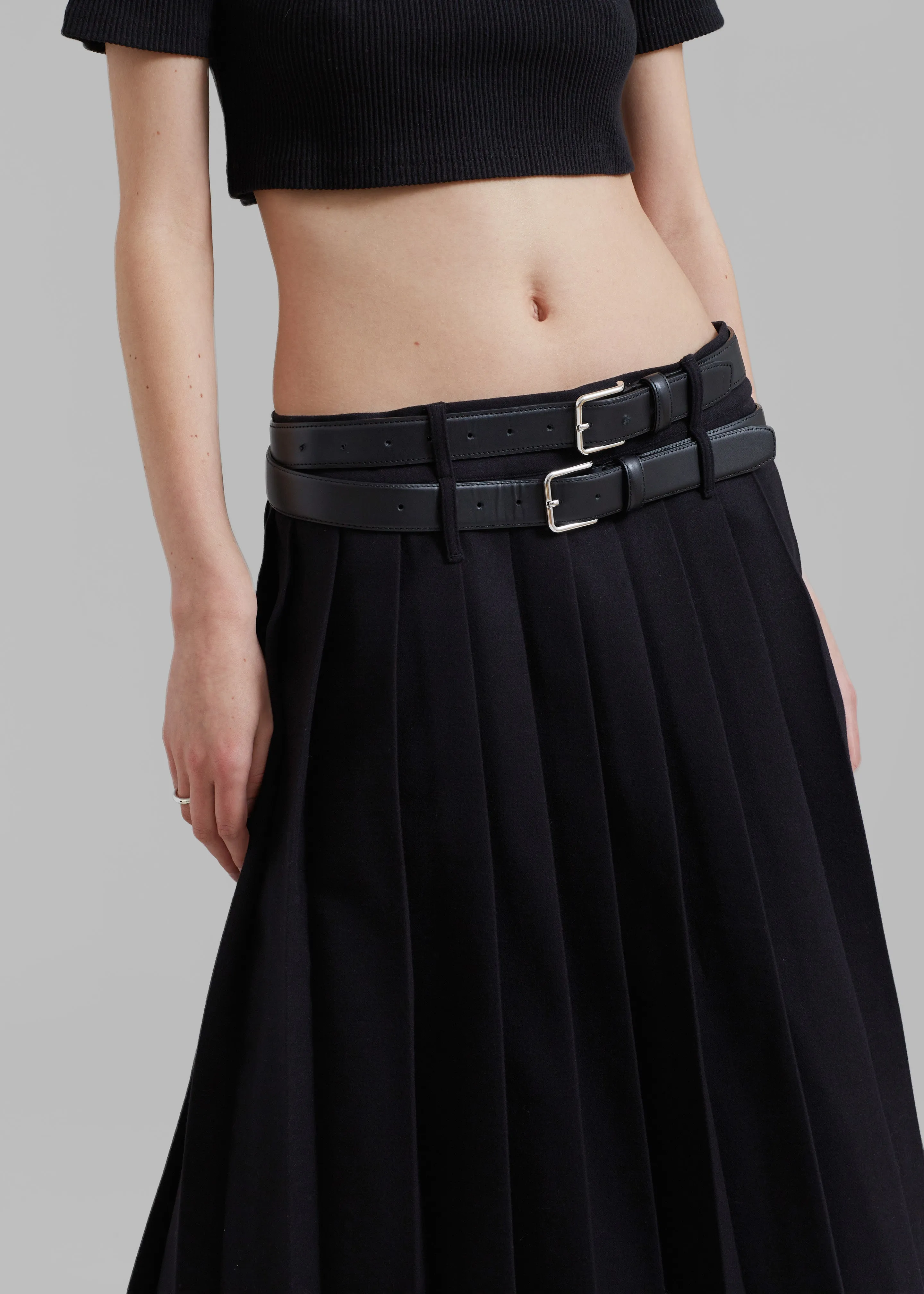 Wednesday Belted Pleated Skirt - Black sold by Frankie Shop product image thumbnail 2