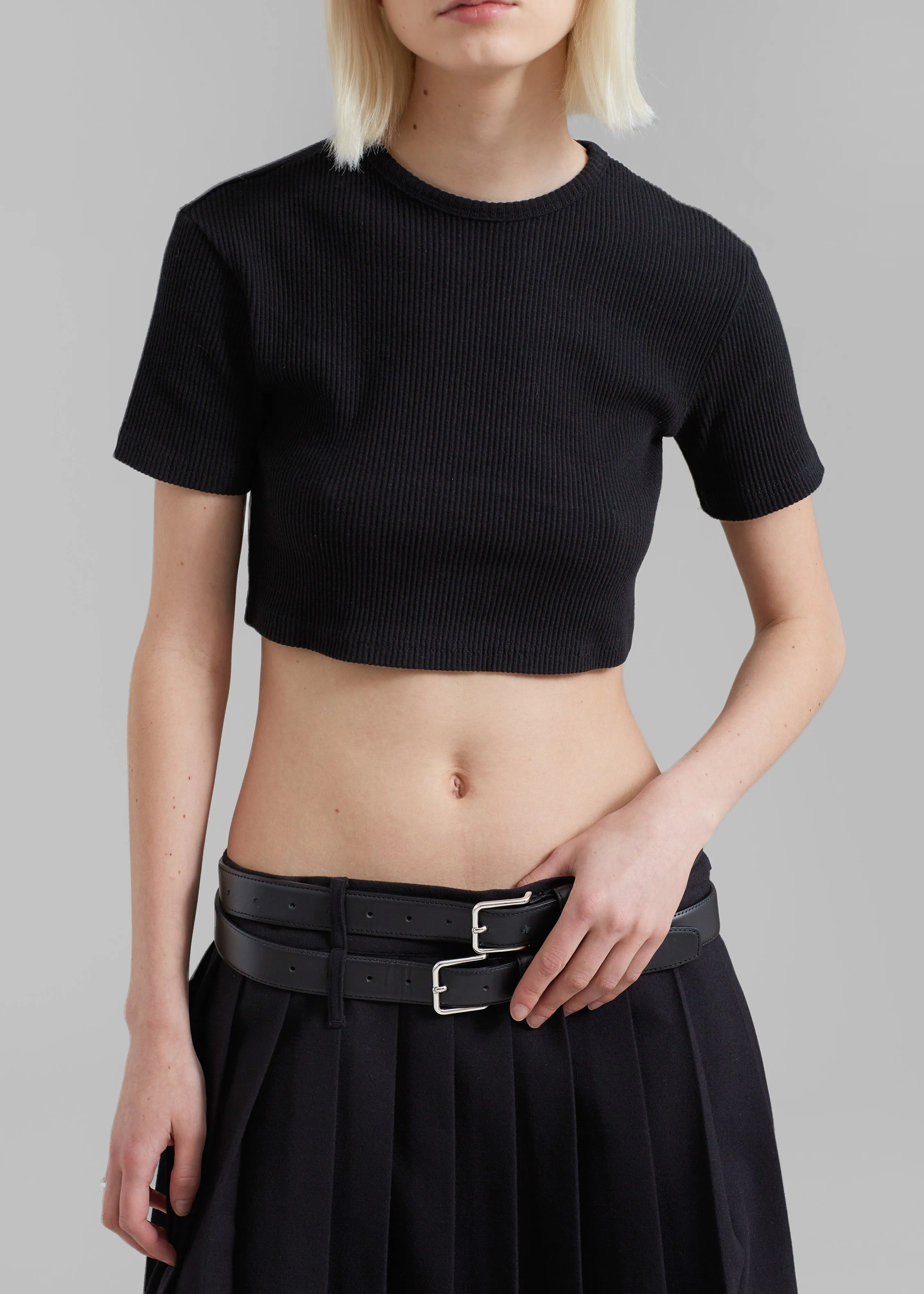 Wednesday Belted Pleated Skirt - Black sold by Frankie Shop product image thumbnail 5