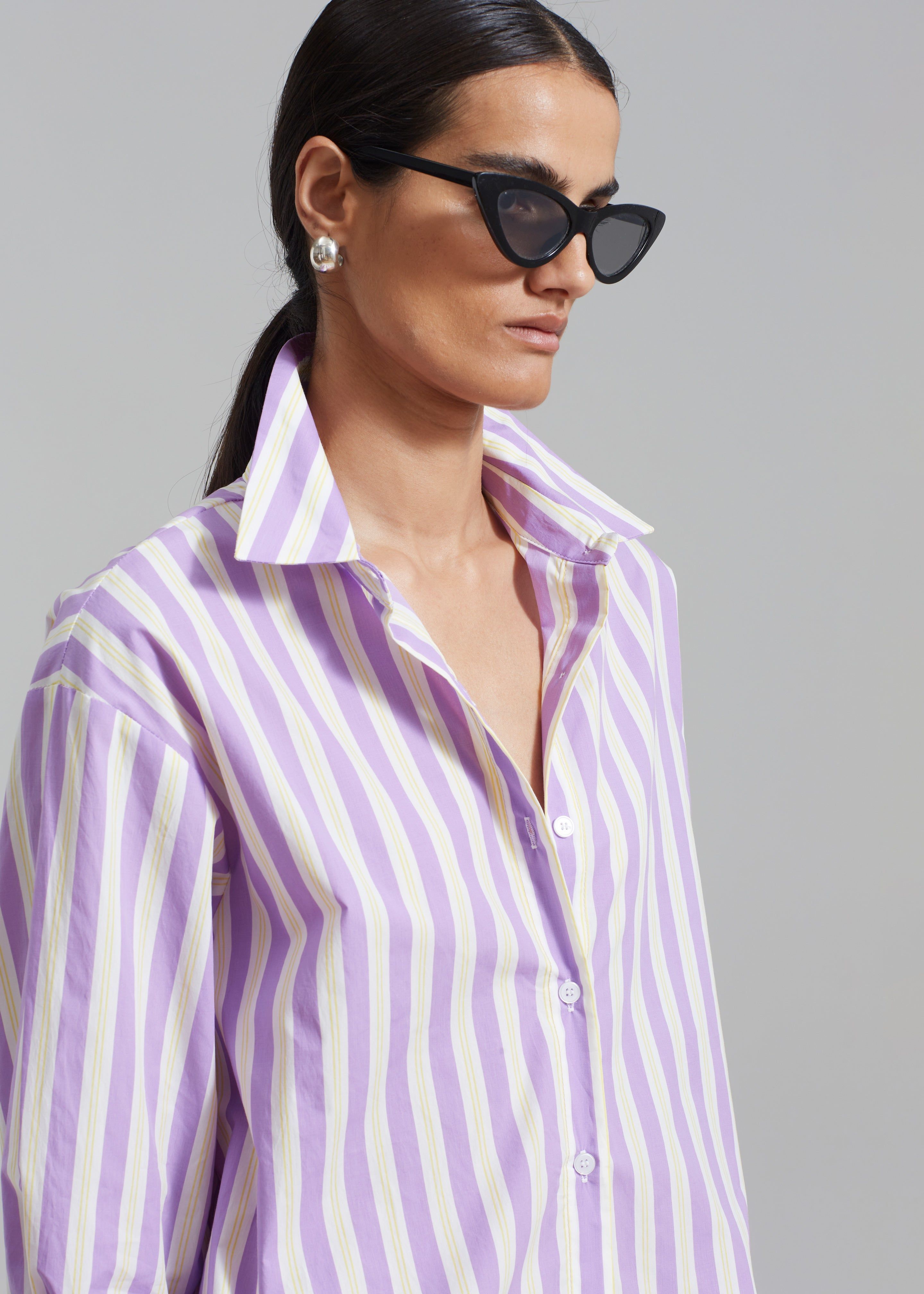 Juno Cotton Shirt - Violet Stripe sold by Frankie Shop product image thumbnail 2