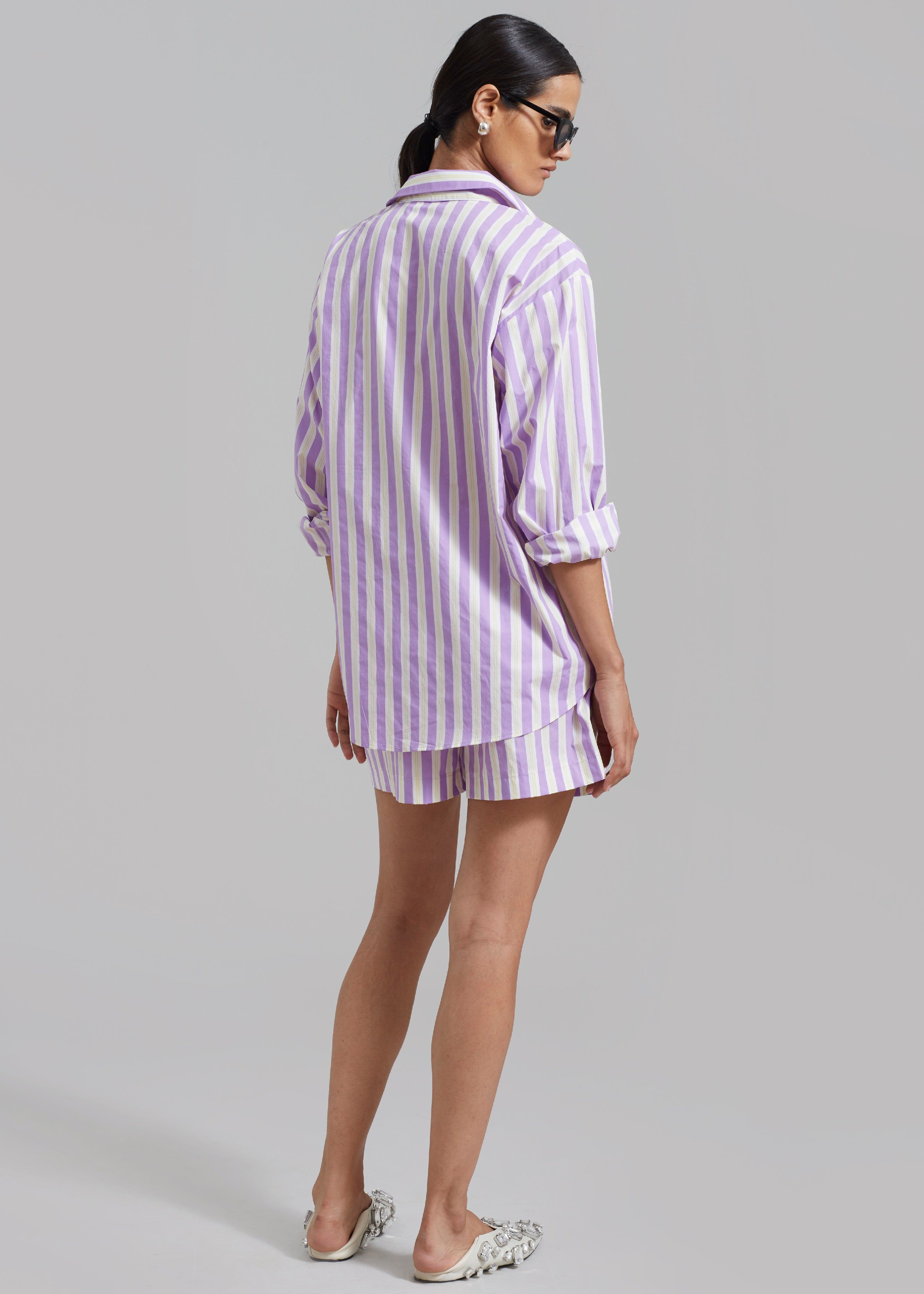 Juno Cotton Shirt - Violet Stripe sold by Frankie Shop product image thumbnail 6