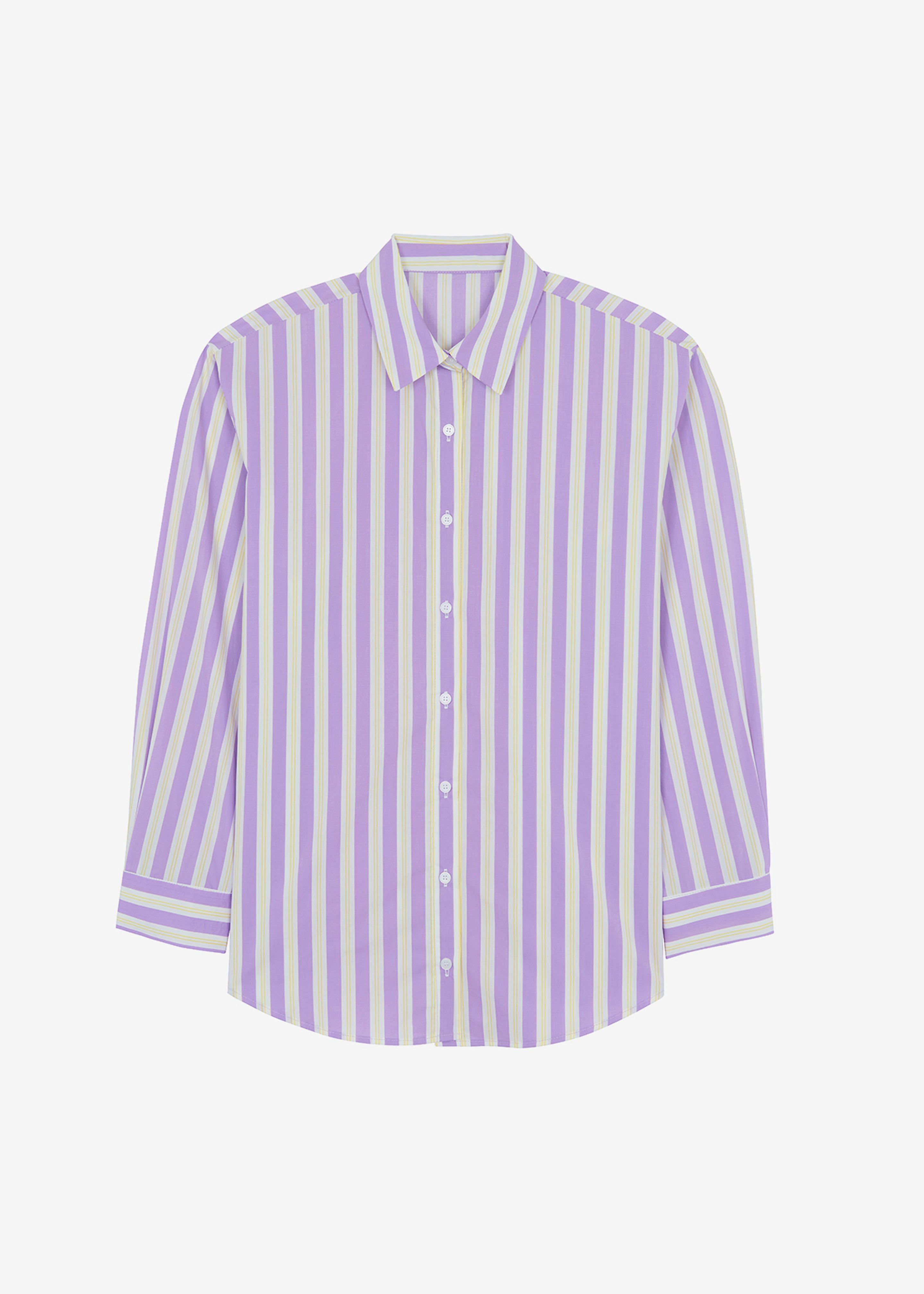 Juno Cotton Shirt - Violet Stripe sold by Frankie Shop product image thumbnail 7