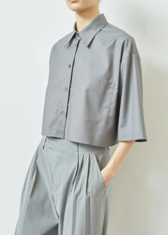 Odem Cropped Shirt - Grey sold by Frankie Shop