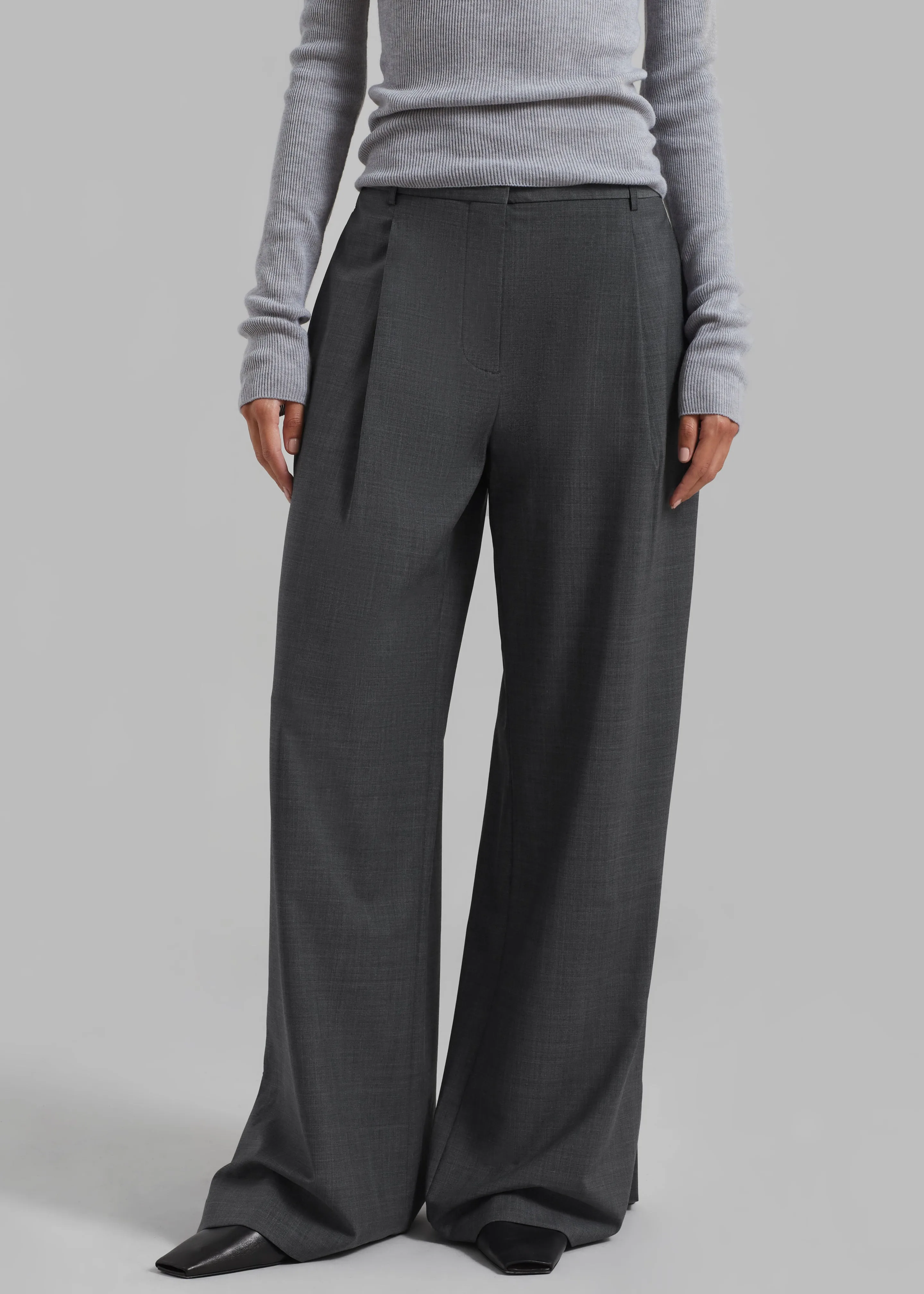 The Garment Pisa Wide Pants - Grey Melange sold by Frankie Shop product image thumbnail 4