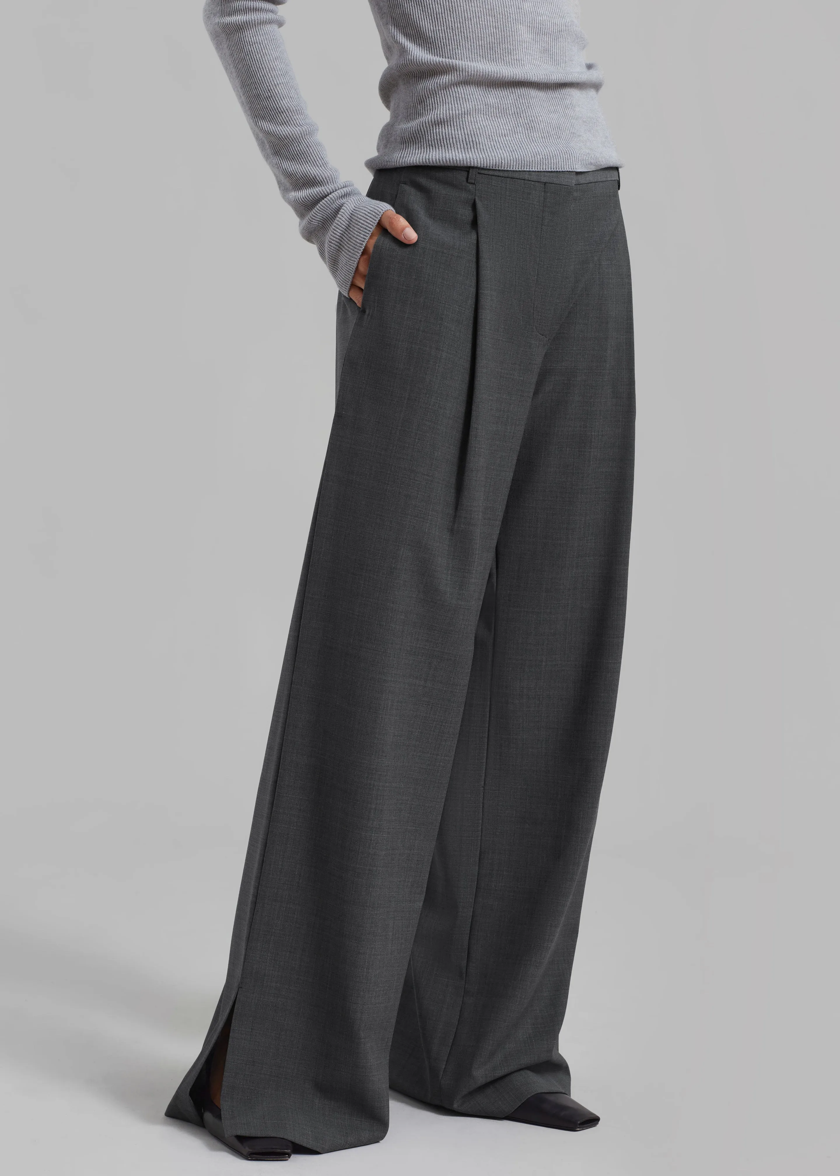The Garment Pisa Wide Pants - Grey Melange sold by Frankie Shop product image thumbnail 2