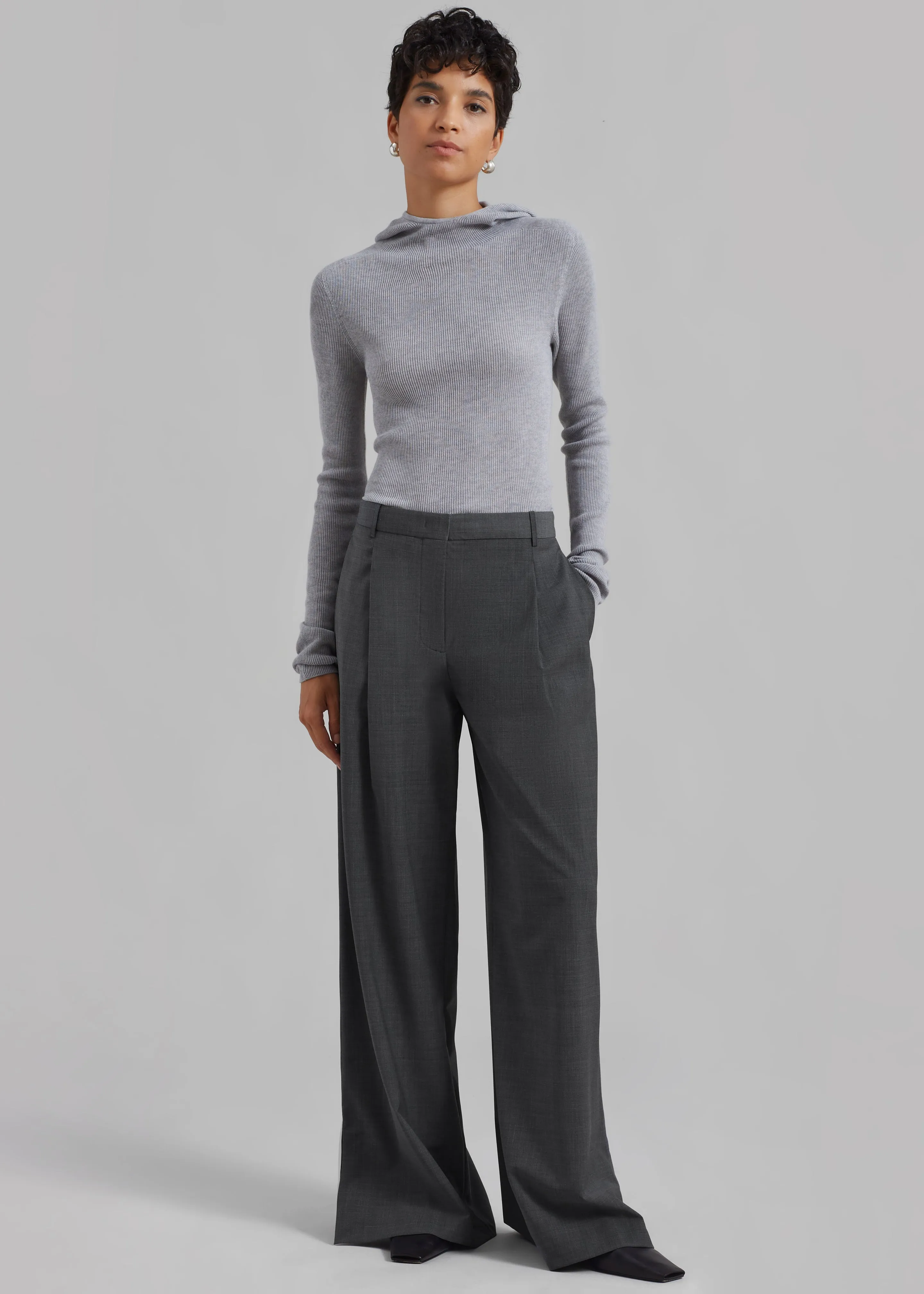 The Garment Pisa Wide Pants - Grey Melange sold by Frankie Shop product image thumbnail 5
