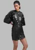 ROTATE Sequins Mini Dress - Black sold by Frankie Shop