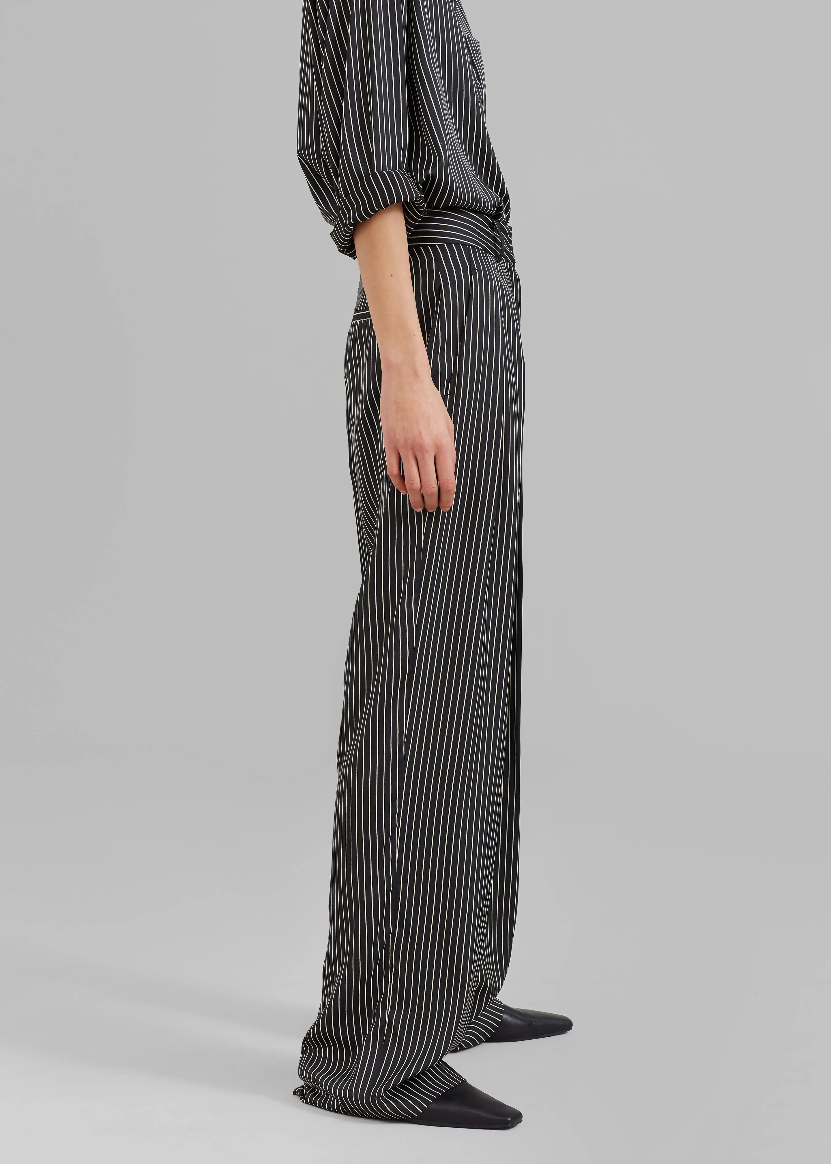 Tansy Satin Pants - Black Pinstripe sold by Frankie Shop product image thumbnail 5