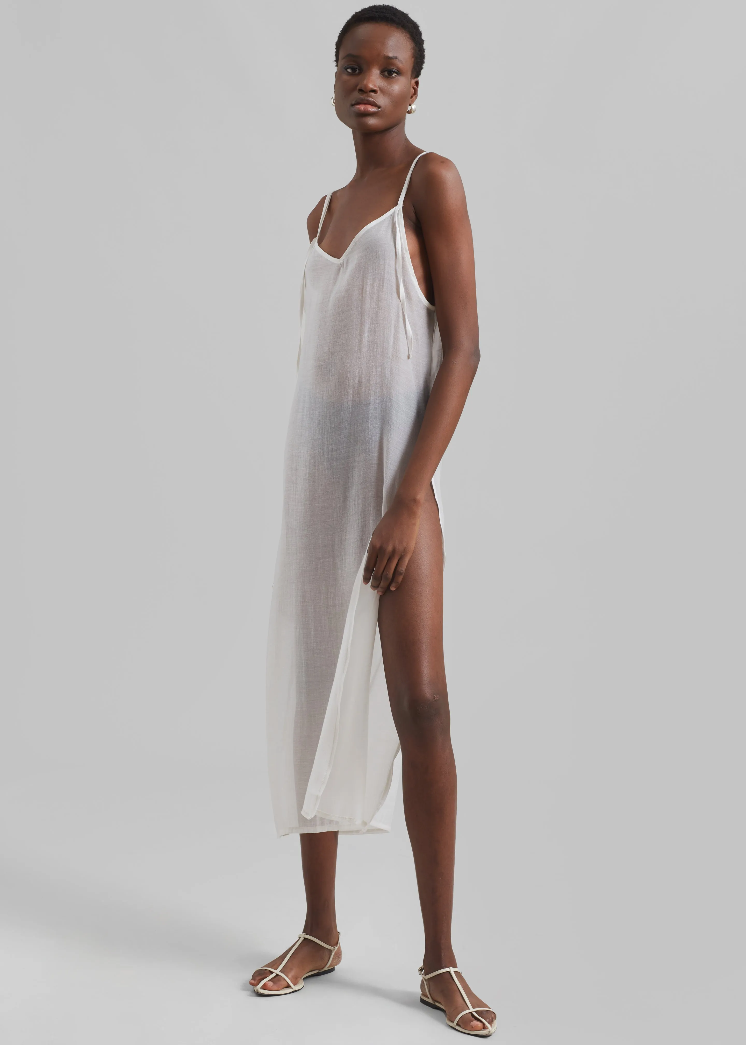 Madeline Sheer Midi Dress - Off White sold by Frankie Shop product image thumbnail 5