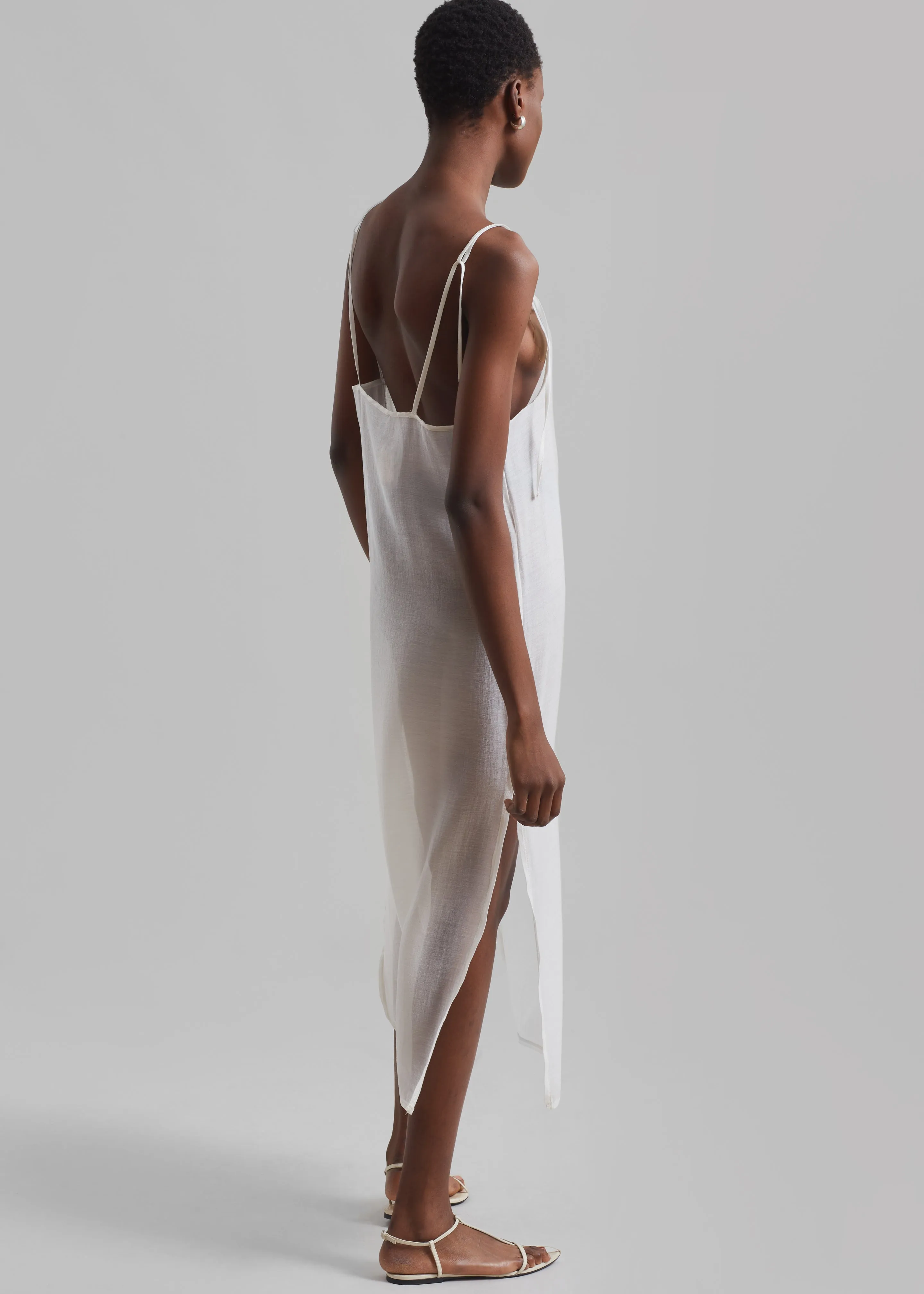 Madeline Sheer Midi Dress - Off White sold by Frankie Shop