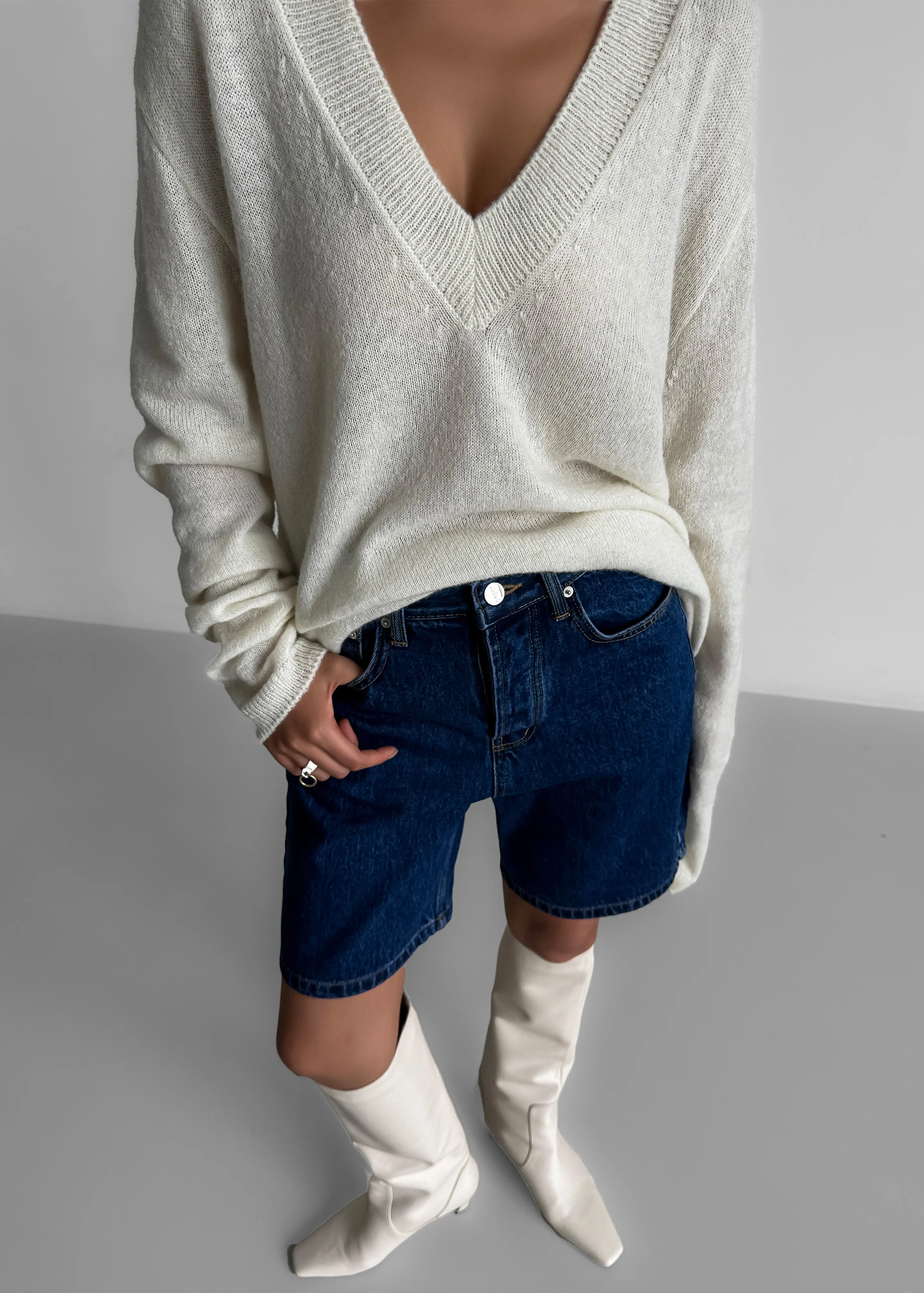 Brayden V Neck Sweater - Cream sold by Frankie Shop product image thumbnail 4
