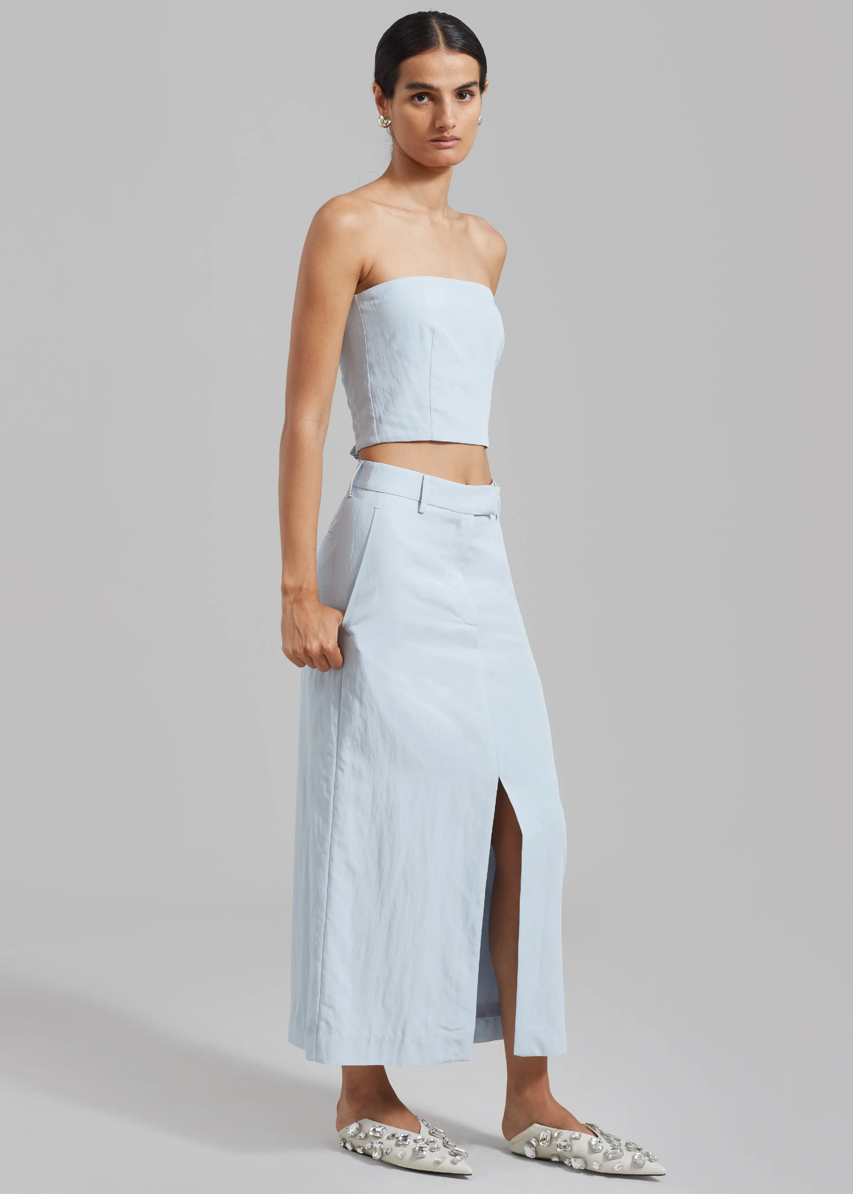 Anastasia Slit Midi Skirt - Sky sold by Frankie Shop product image thumbnail 3