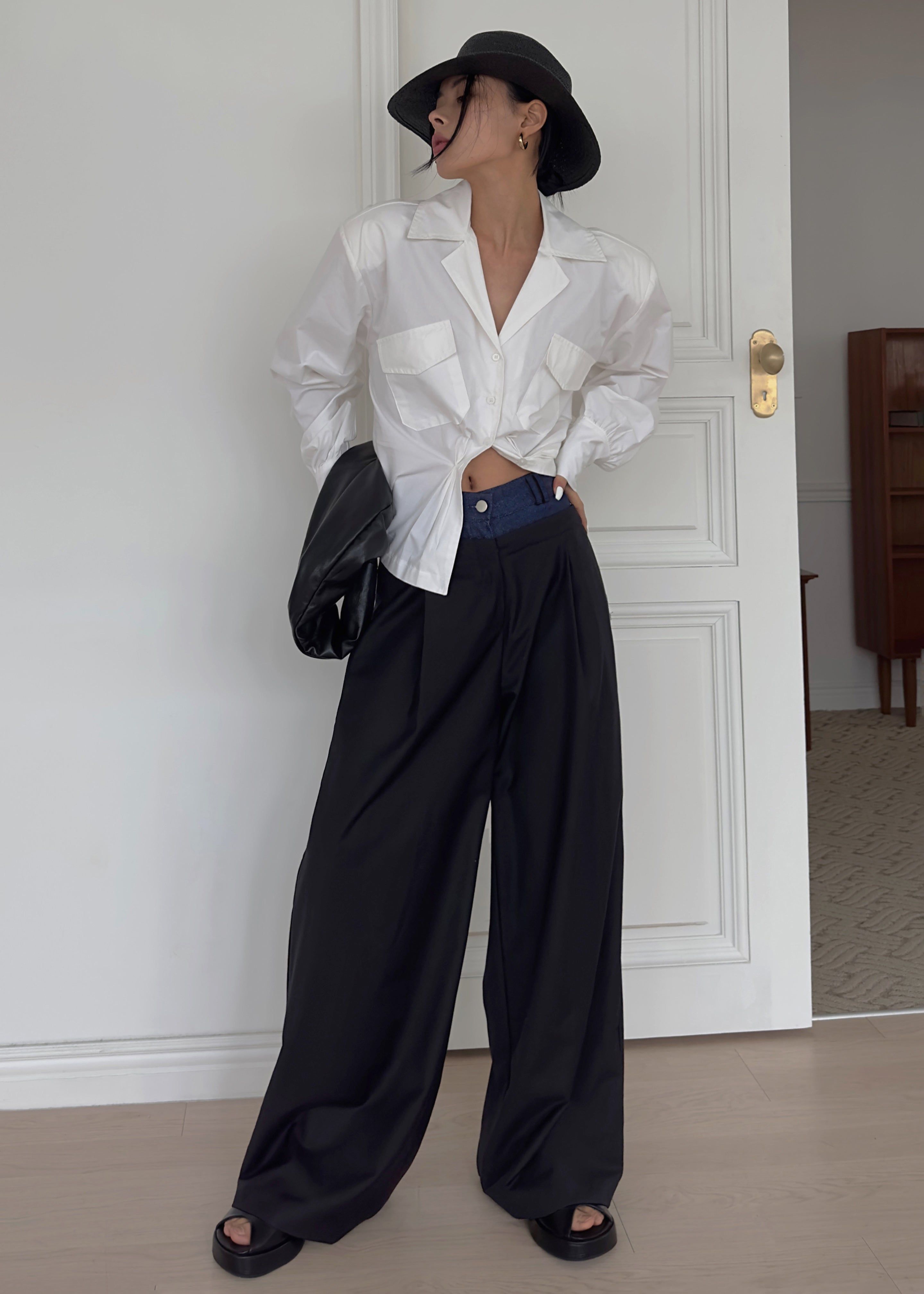 Andie Contrast Pants - Black sold by Frankie Shop product image thumbnail 2