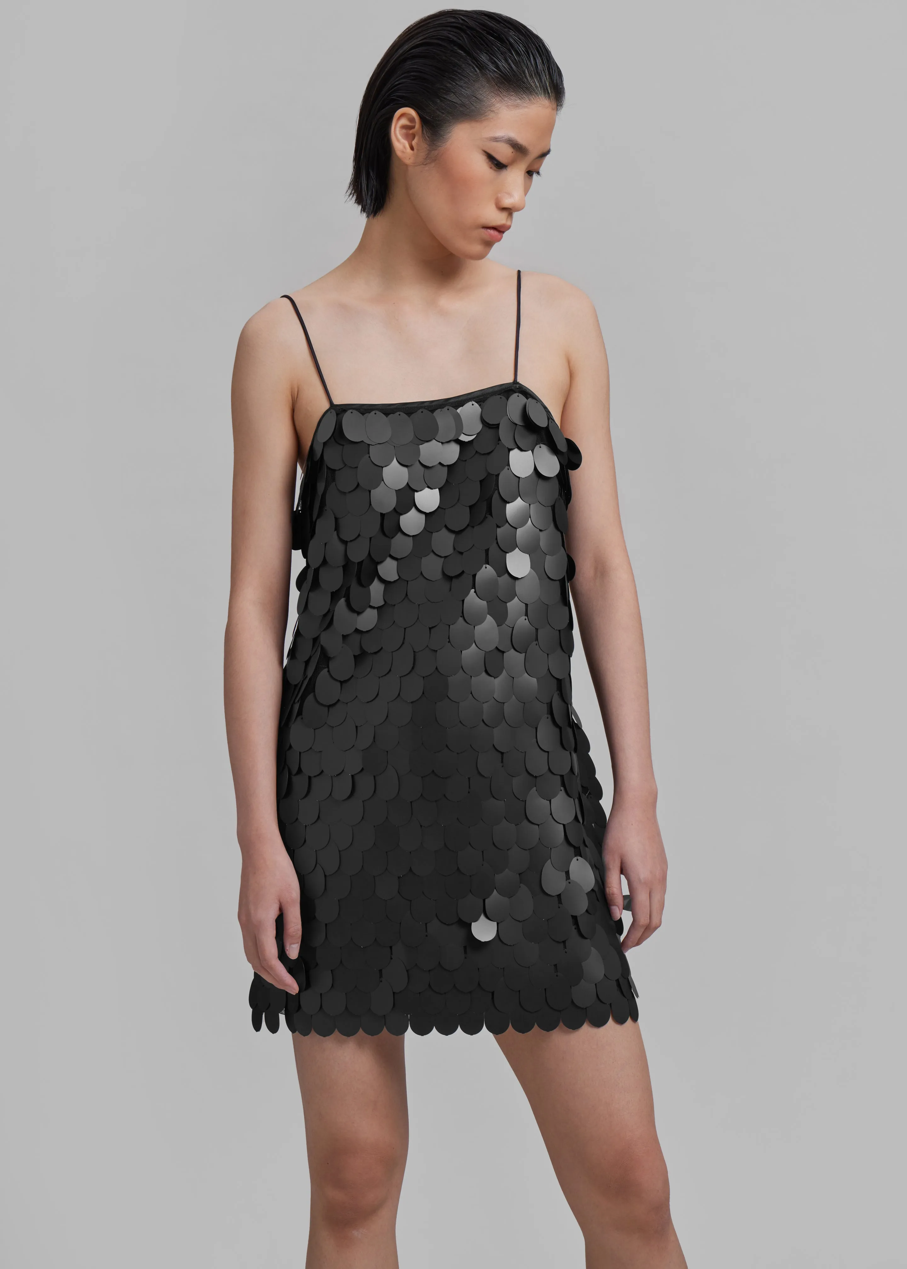 ROTATE Sequins Mini Slip Dress - Black sold by Frankie Shop