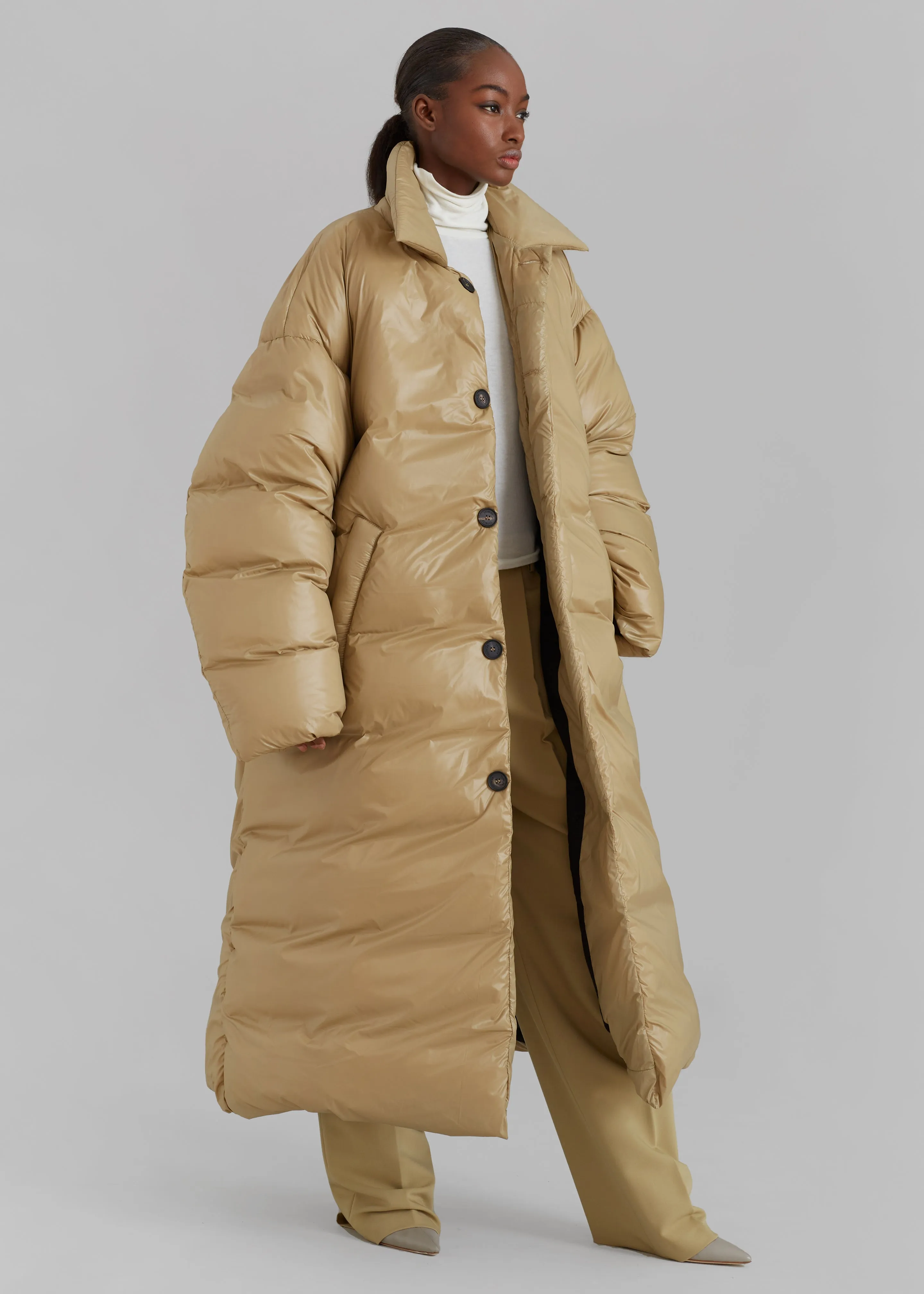 EGONLab Ismc Puffer Coat - Shiny Beige Pl sold by Frankie Shop product image thumbnail 4
