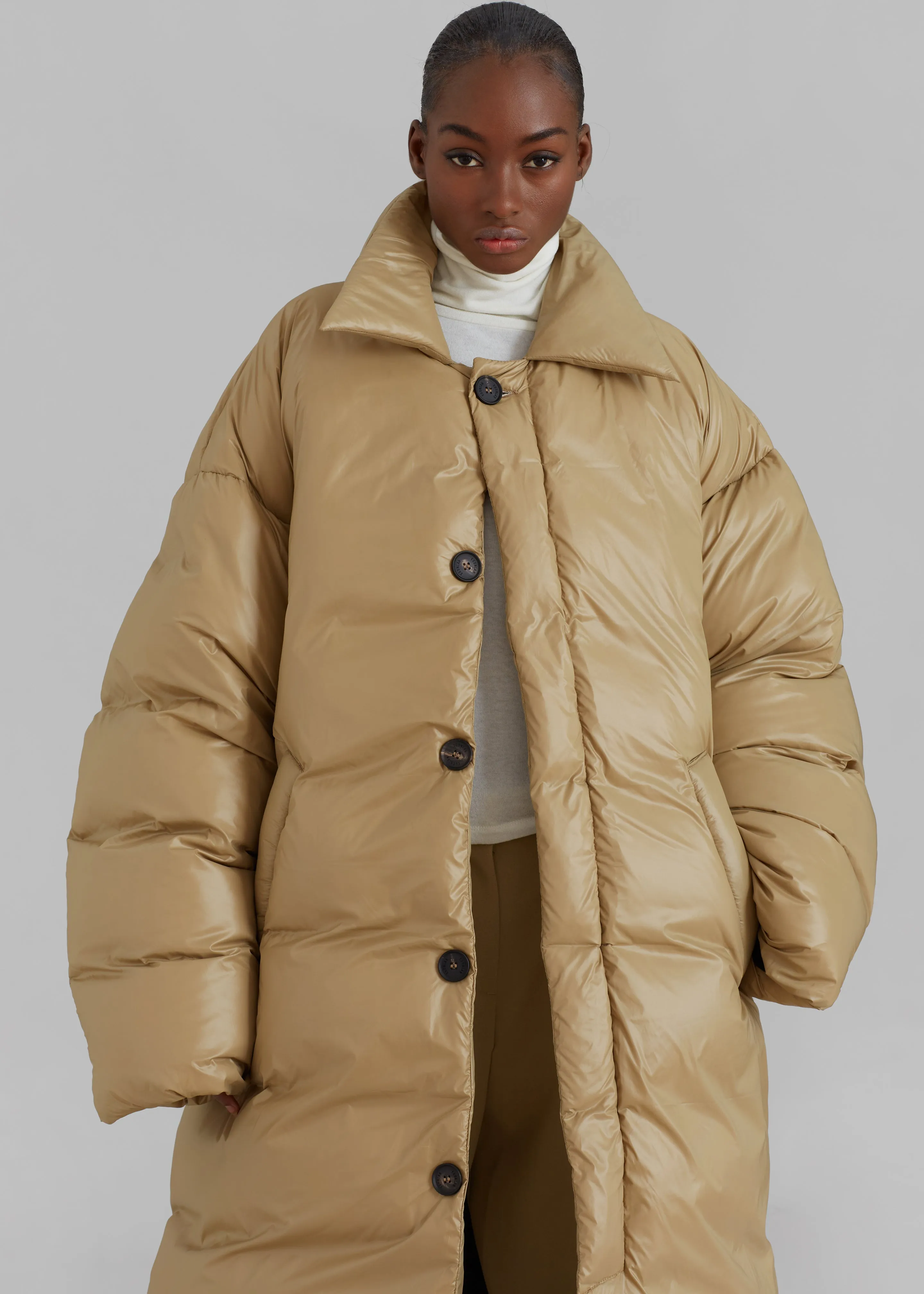 EGONLab Ismc Puffer Coat - Shiny Beige Pl sold by Frankie Shop product image thumbnail 3