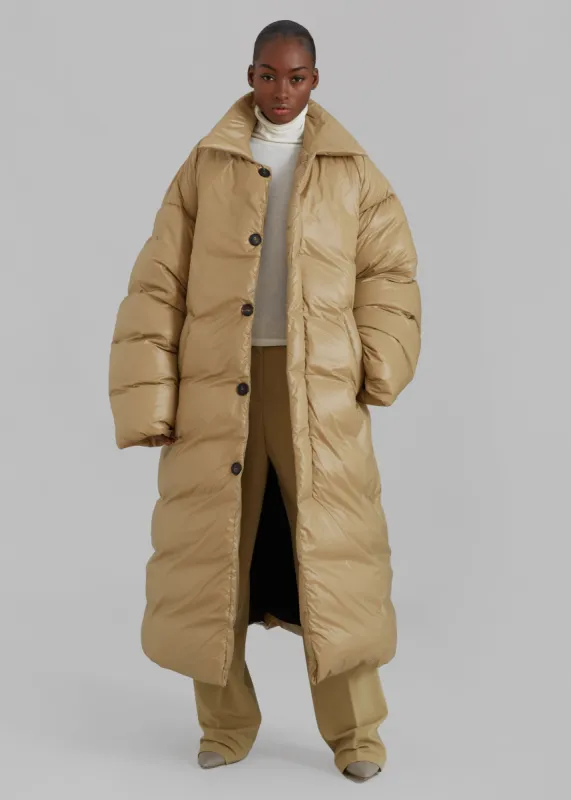 EGONLab Ismc Puffer Coat - Shiny Beige Pl made by Frankie Shop