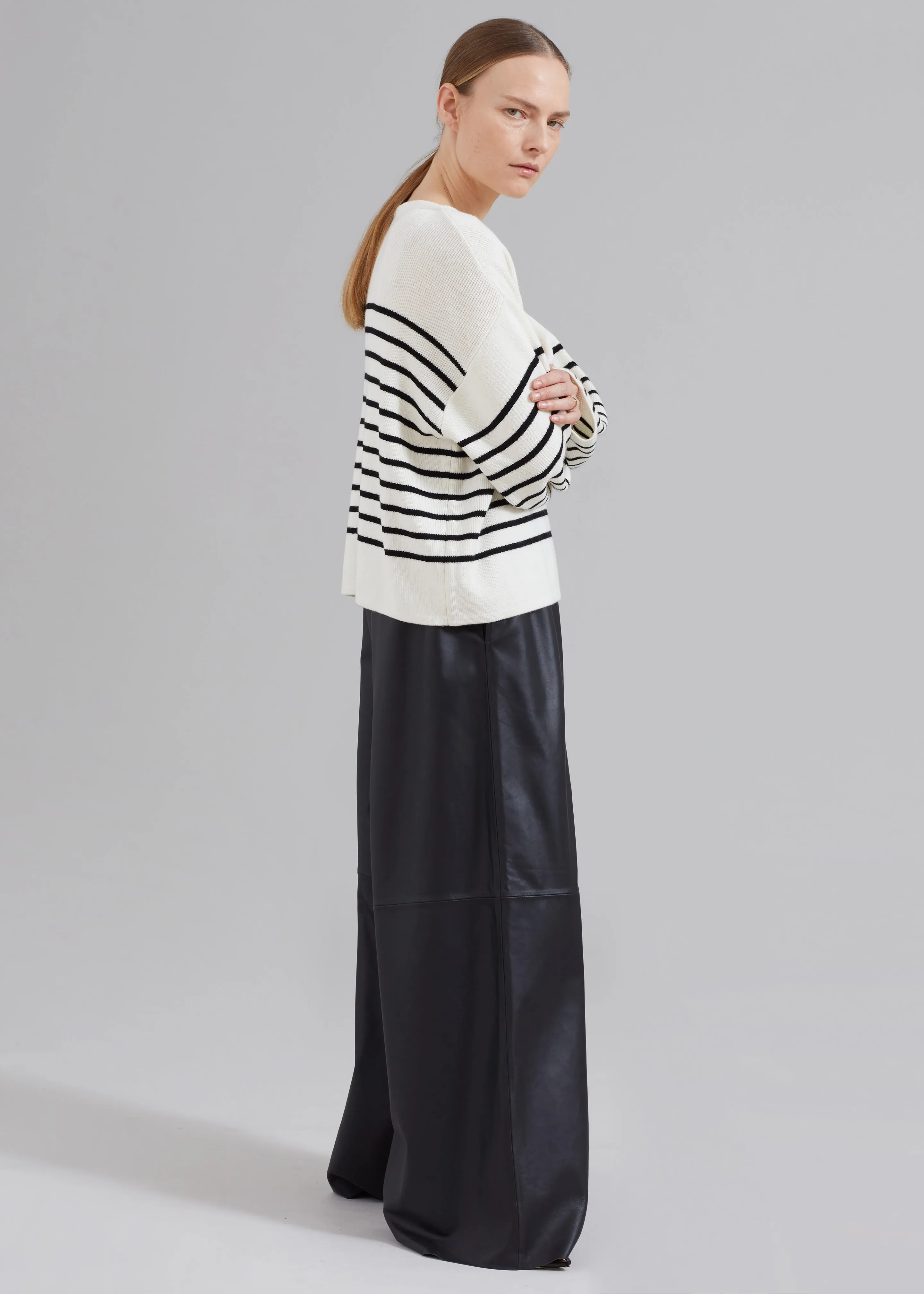 Sydney Wide Leather Pants - Black sold by Frankie Shop product image thumbnail 5