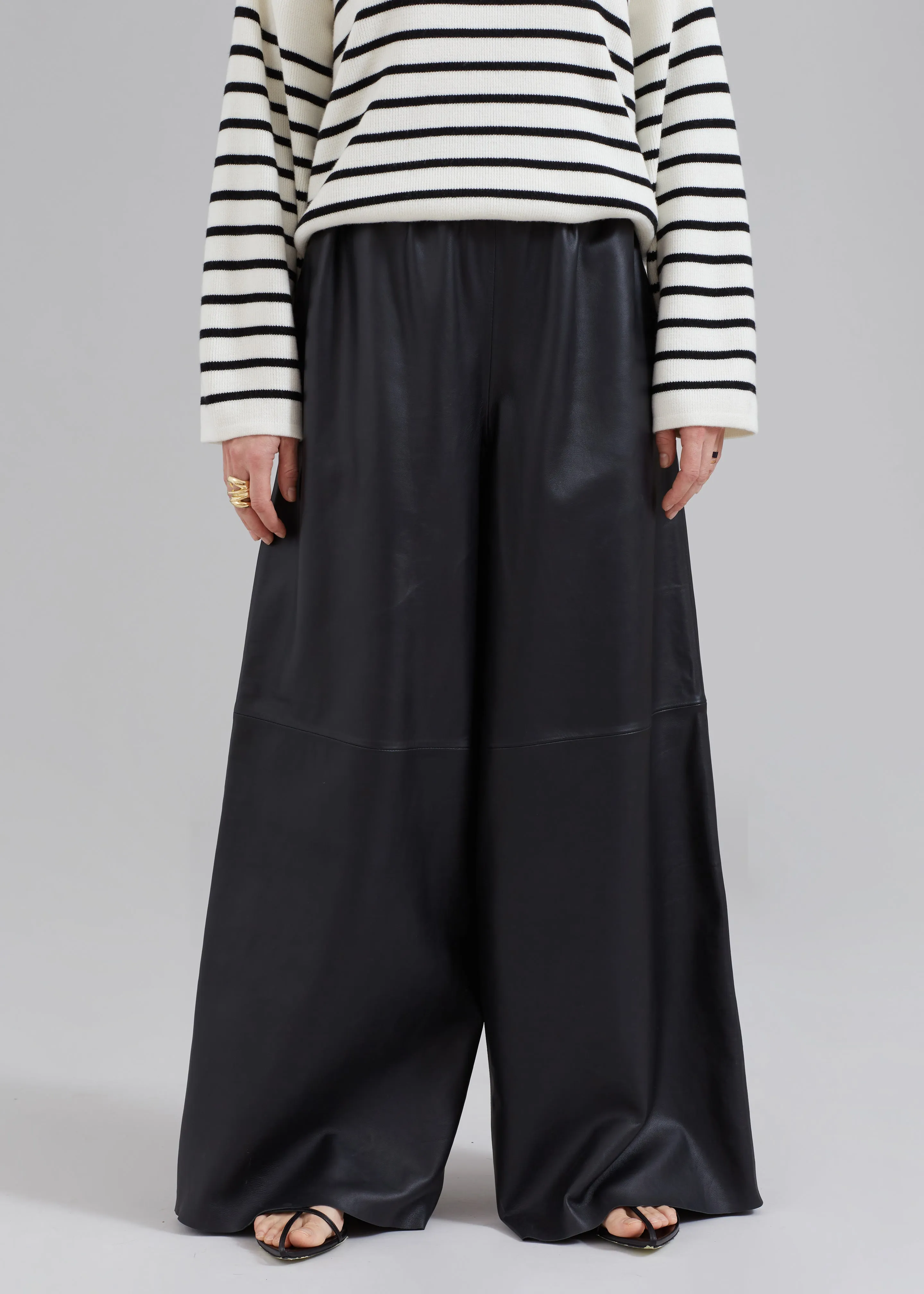 Sydney Wide Leather Pants - Black sold by Frankie Shop product image thumbnail 2