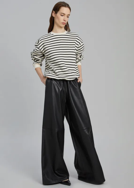 Sydney Wide Leather Pants - Black sold by Frankie Shop