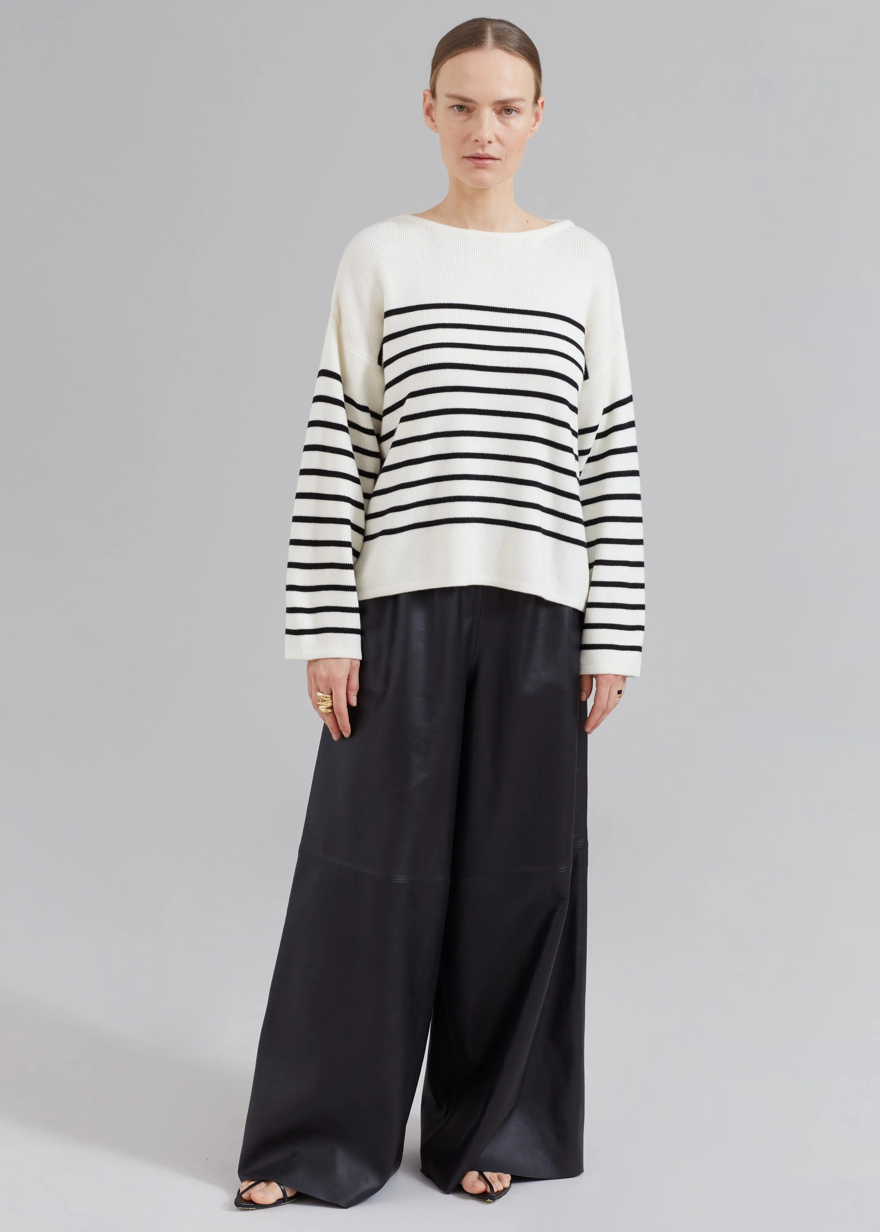 Sydney Wide Leather Pants - Black sold by Frankie Shop product image thumbnail 3