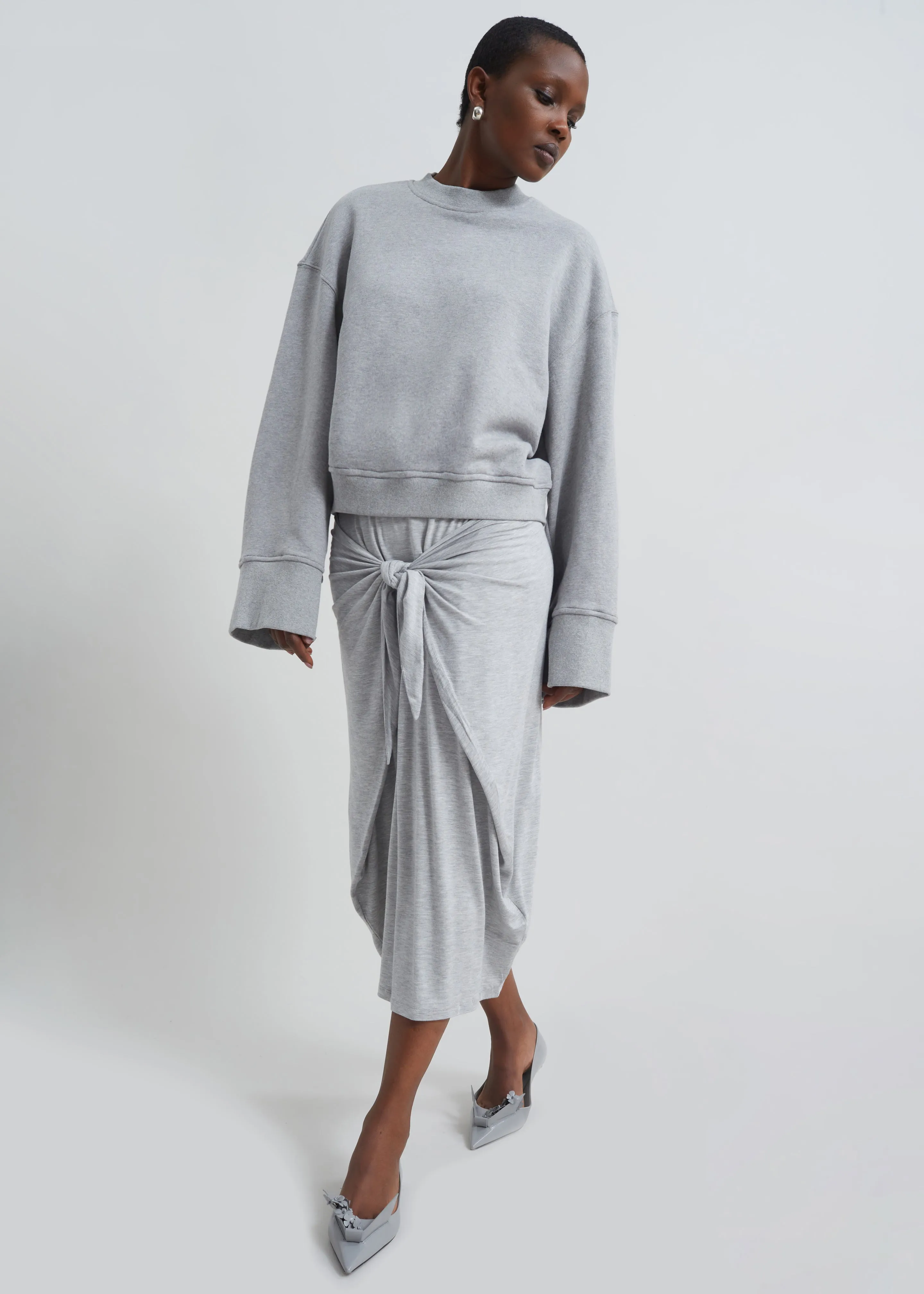 Remain Jersey Wrap Skirt - Glacier Gray sold by Frankie Shop