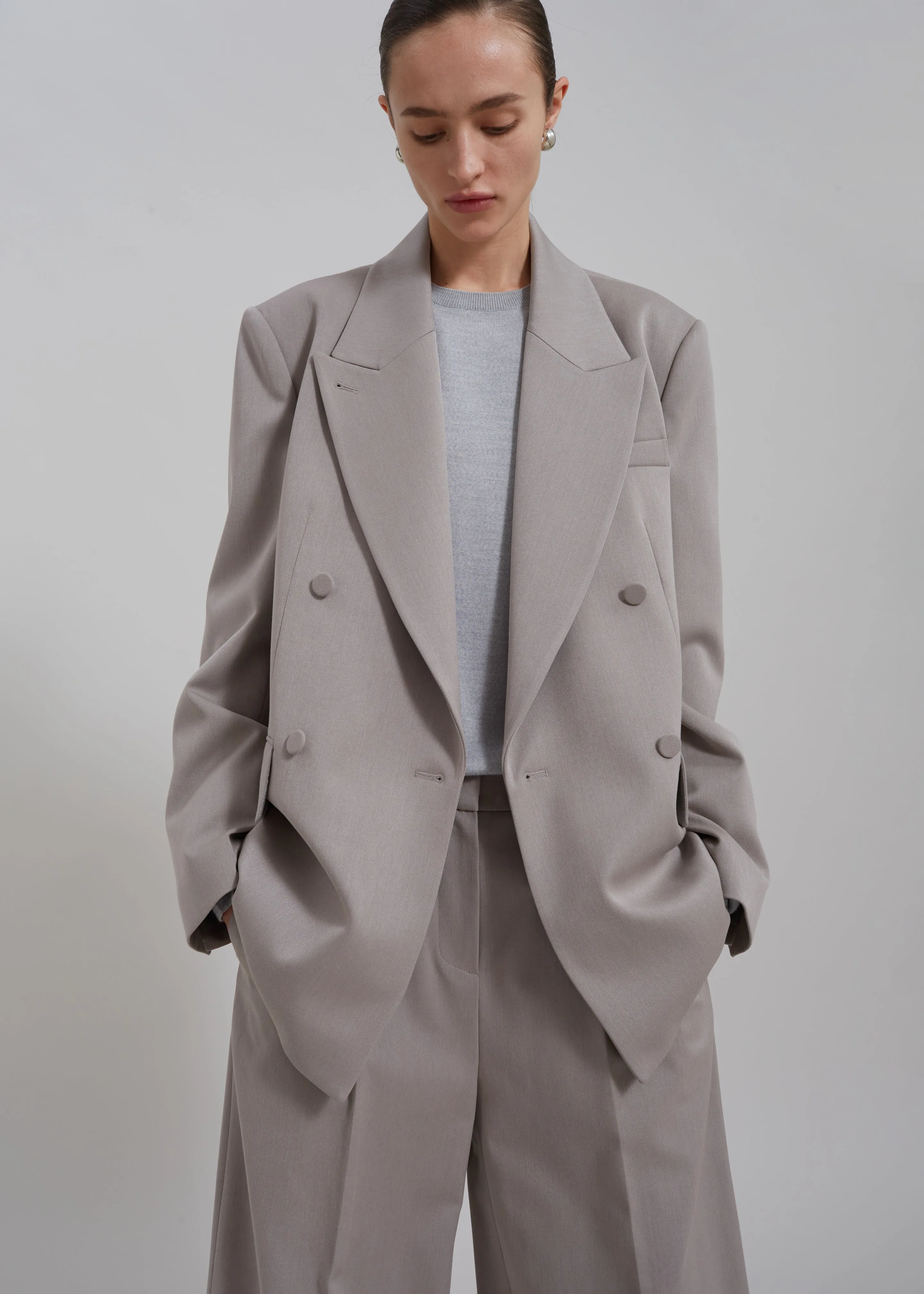 Adair Double Breasted Blazer - Grey sold by Frankie Shop