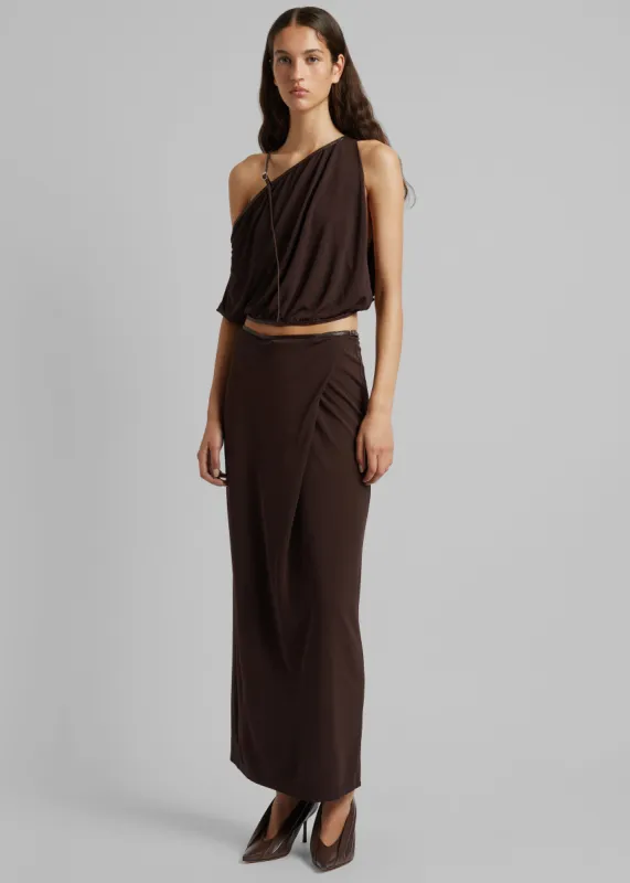 Christopher Esber Framed Buckle Shoulder Top - Cacao sold by Frankie Shop