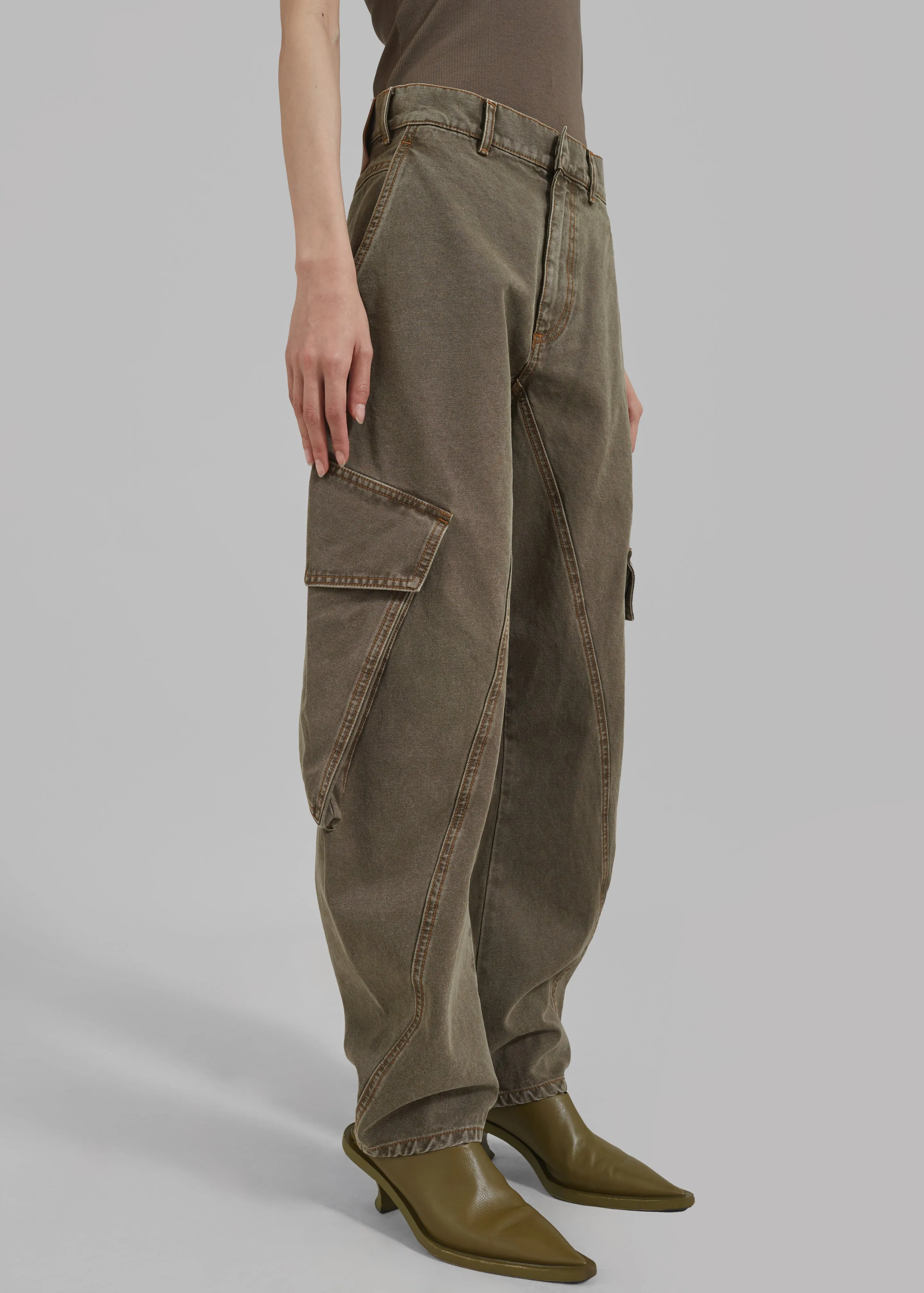 JW Anderson Twisted Cargo Trousers - Khaki sold by Frankie Shop product image thumbnail 3