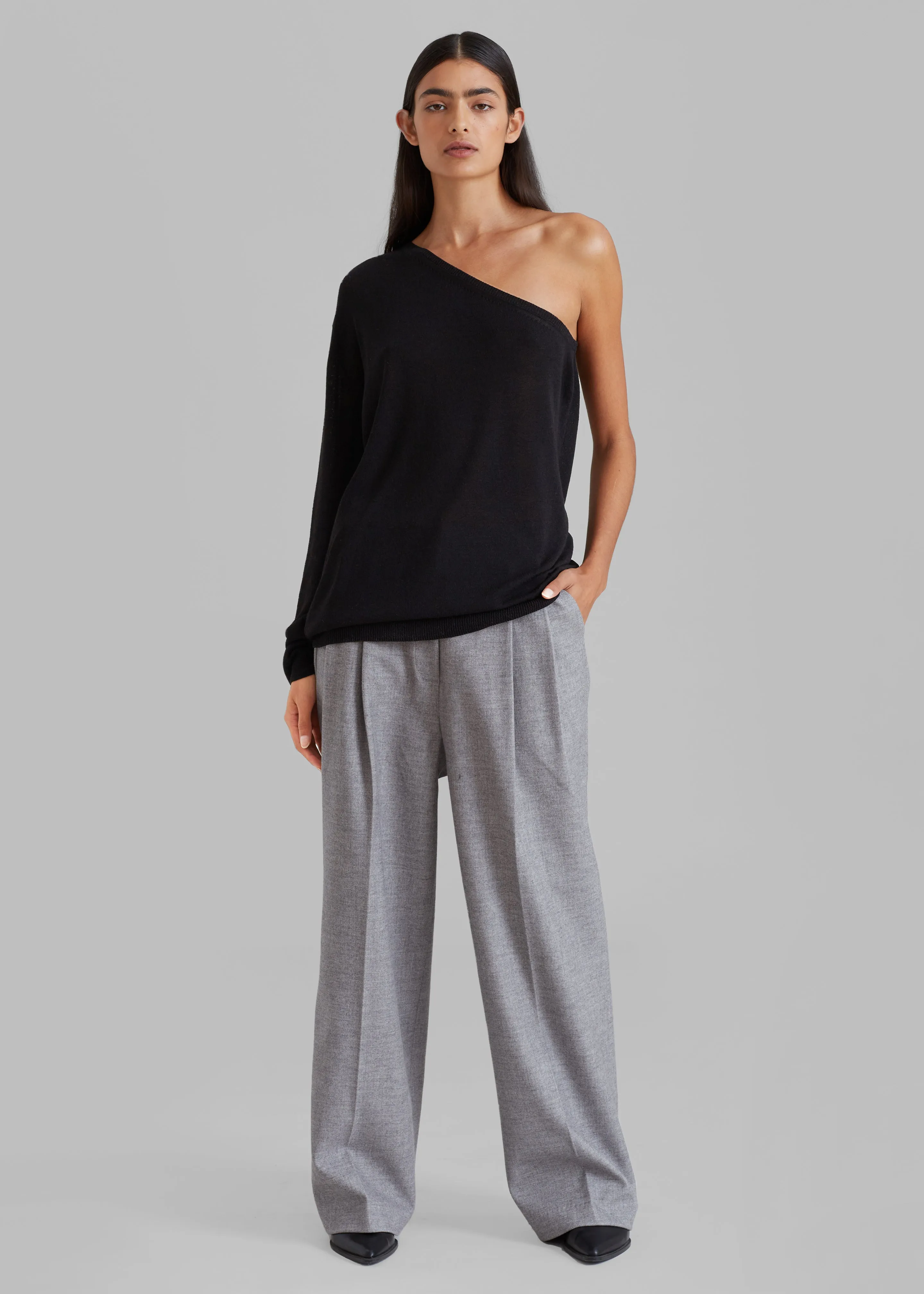 Bianca One Shoulder Loose Knit Top - Black sold by Frankie Shop product image thumbnail 3