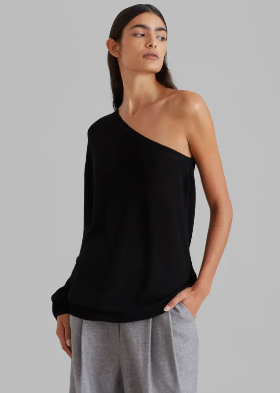 Bianca One Shoulder Loose Knit Top - Black sold by Frankie Shop