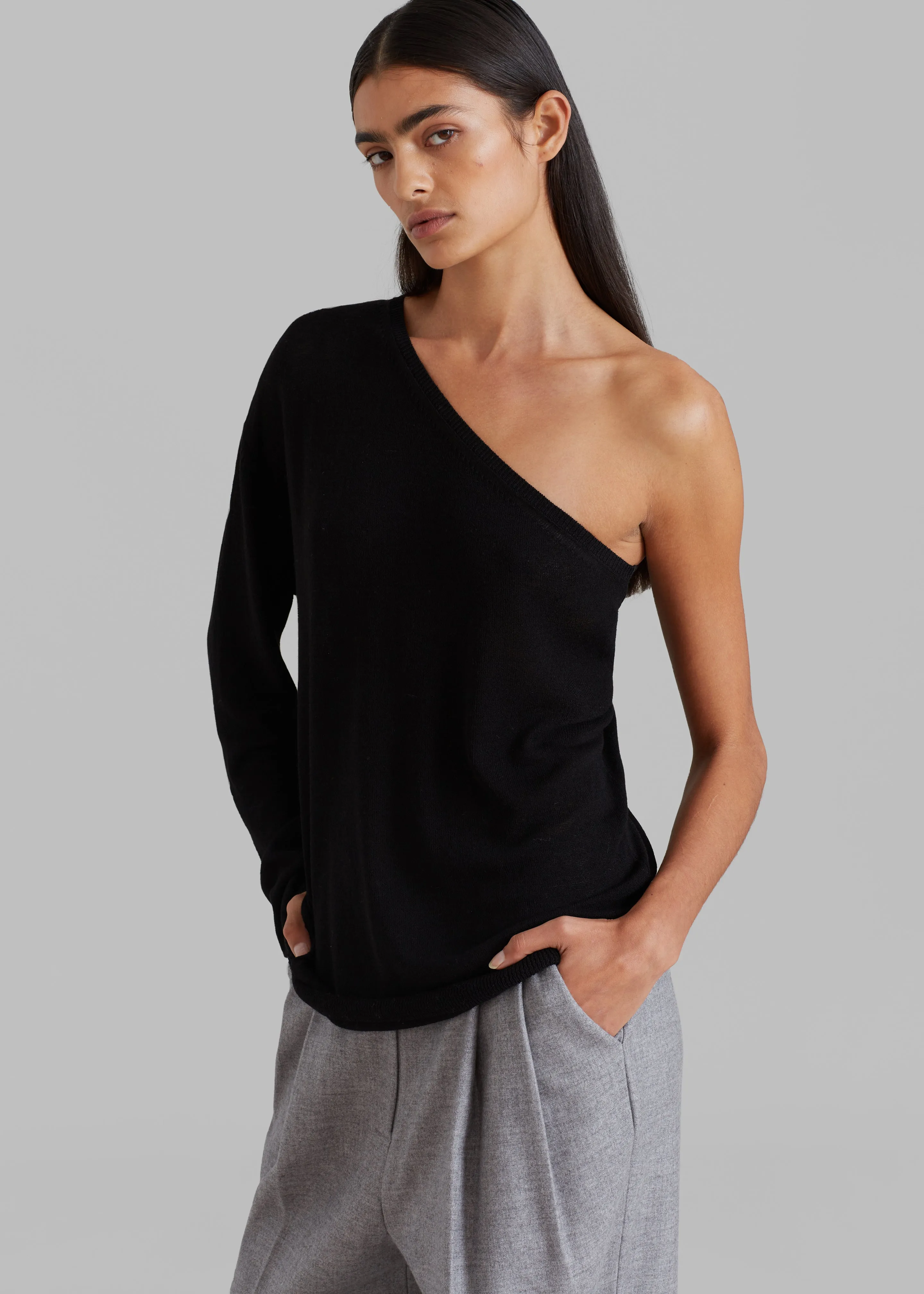 Bianca One Shoulder Loose Knit Top - Black sold by Frankie Shop product image thumbnail 2