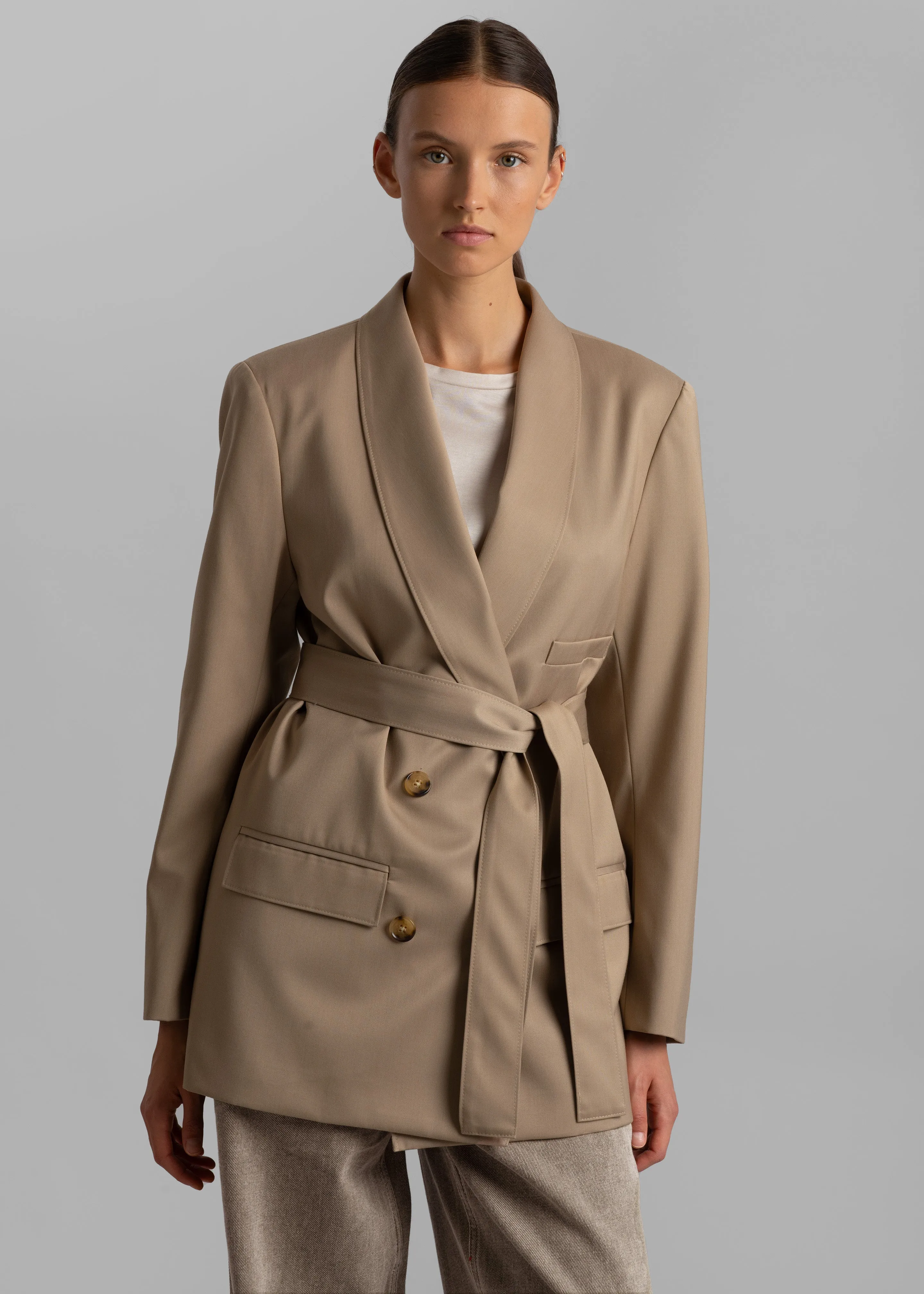 Sidonie Blazer - Taupe sold by Frankie Shop product image thumbnail 2