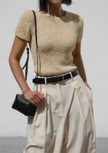 Lexie Knit Cropped Top - Beige sold by Frankie Shop