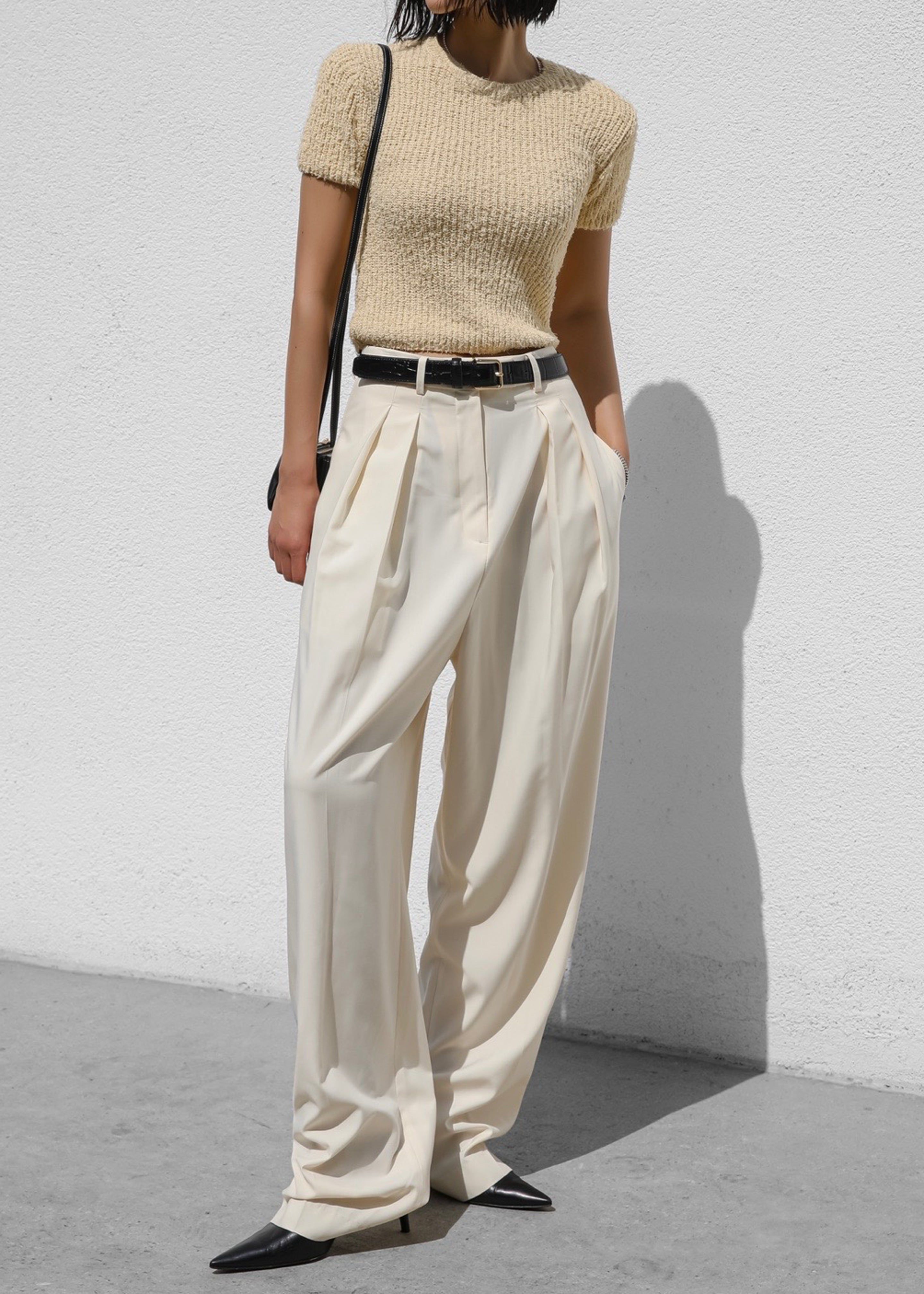 Lexie Knit Cropped Top - Beige sold by Frankie Shop product image thumbnail 2