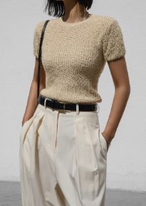 Lexie Knit Cropped Top - Beige sold by Frankie Shop