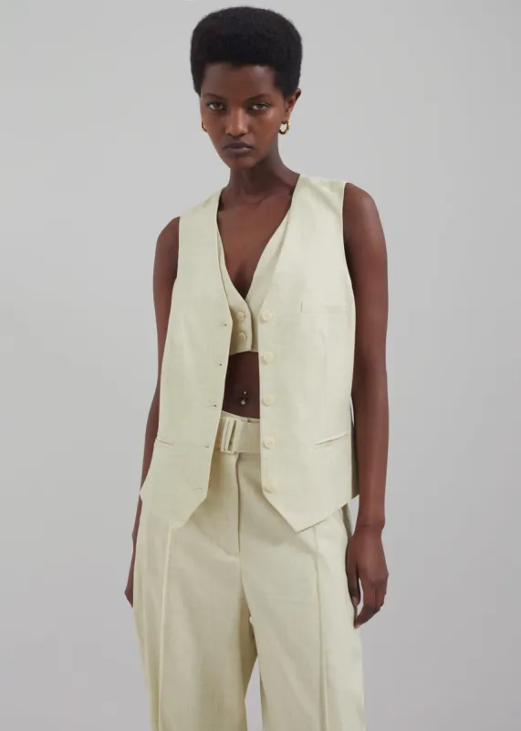 3.1 Phillip Lim Tailored Vest with Set-In Bra - Limoncello sold by Frankie Shop