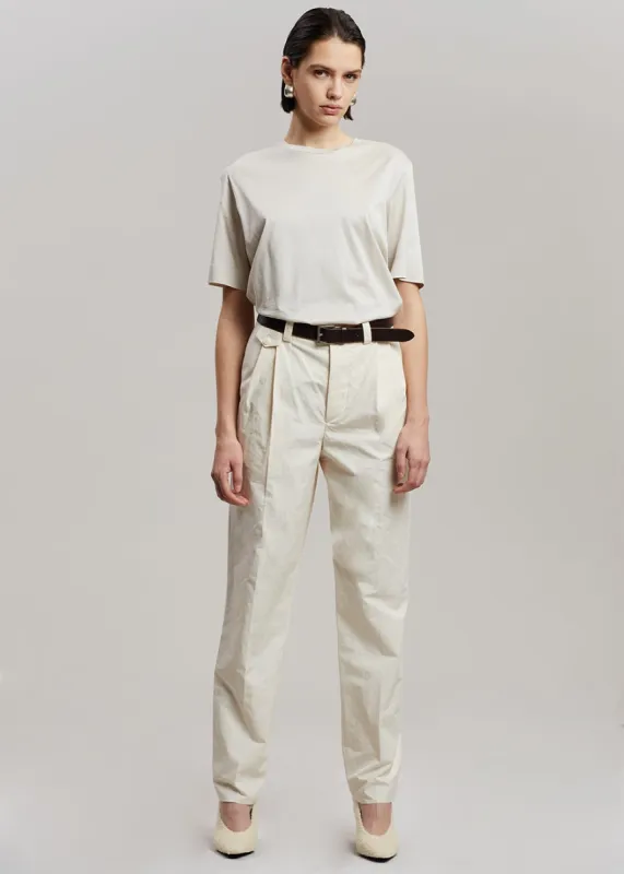 Esse Studios Tailored Cotton Trousers - Ivory sold by Frankie Shop