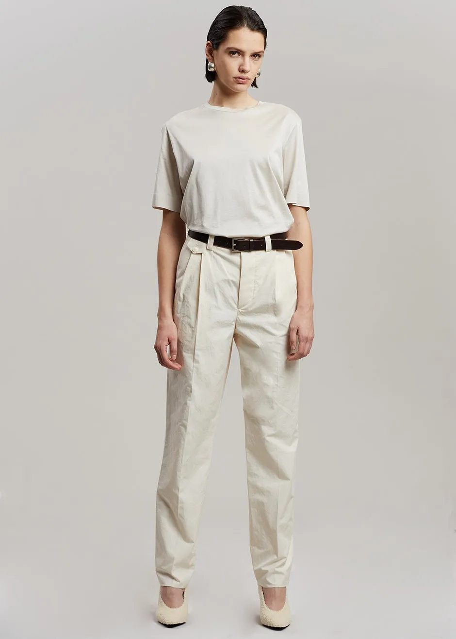 Esse Studios Tailored Cotton Trousers - Ivory sold by Frankie Shop