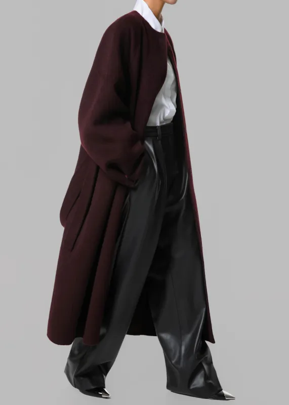 Leon Wool Coat - Burgundy sold by Frankie Shop