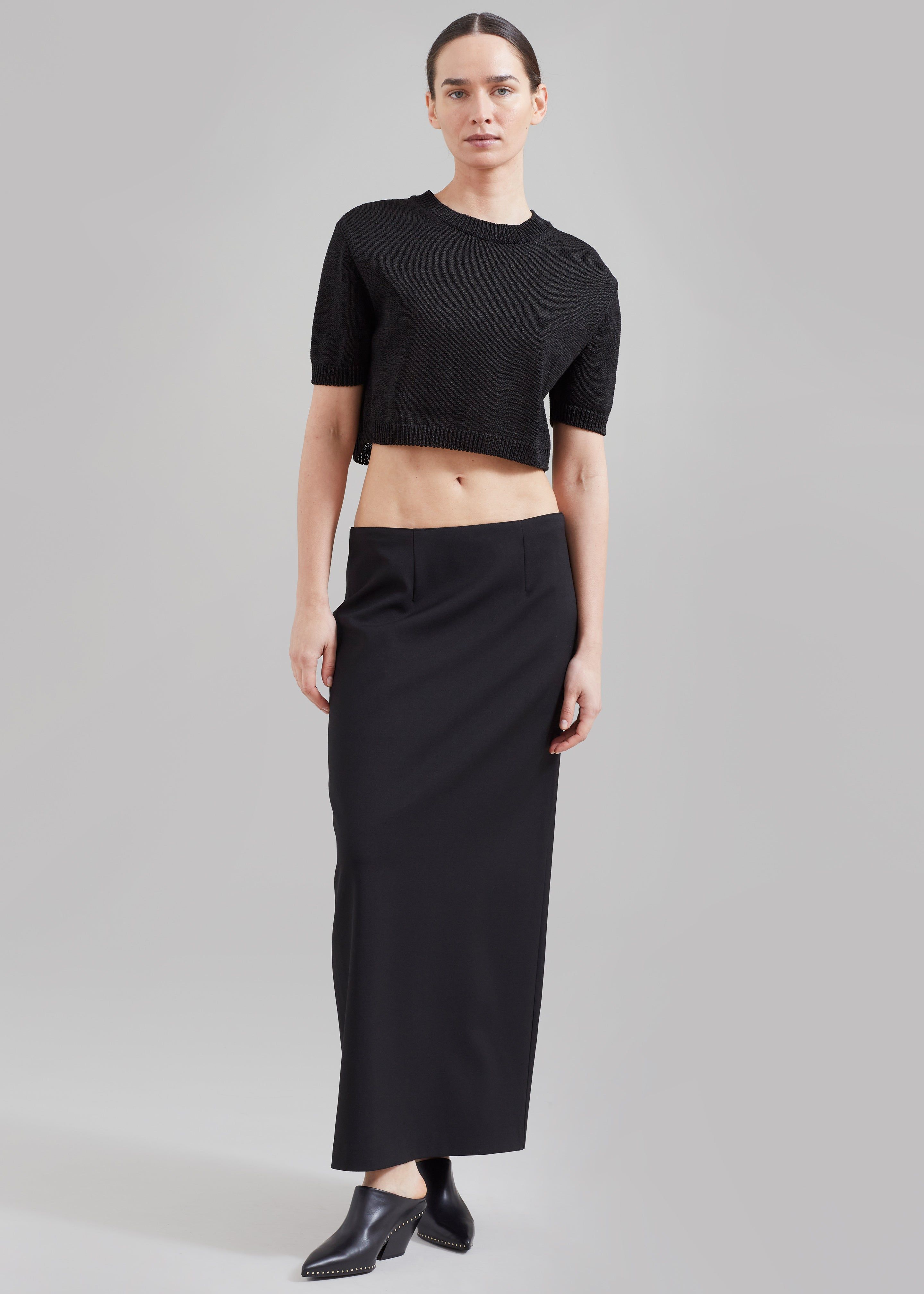 Holly Cropped Knit Top - Black sold by Frankie Shop